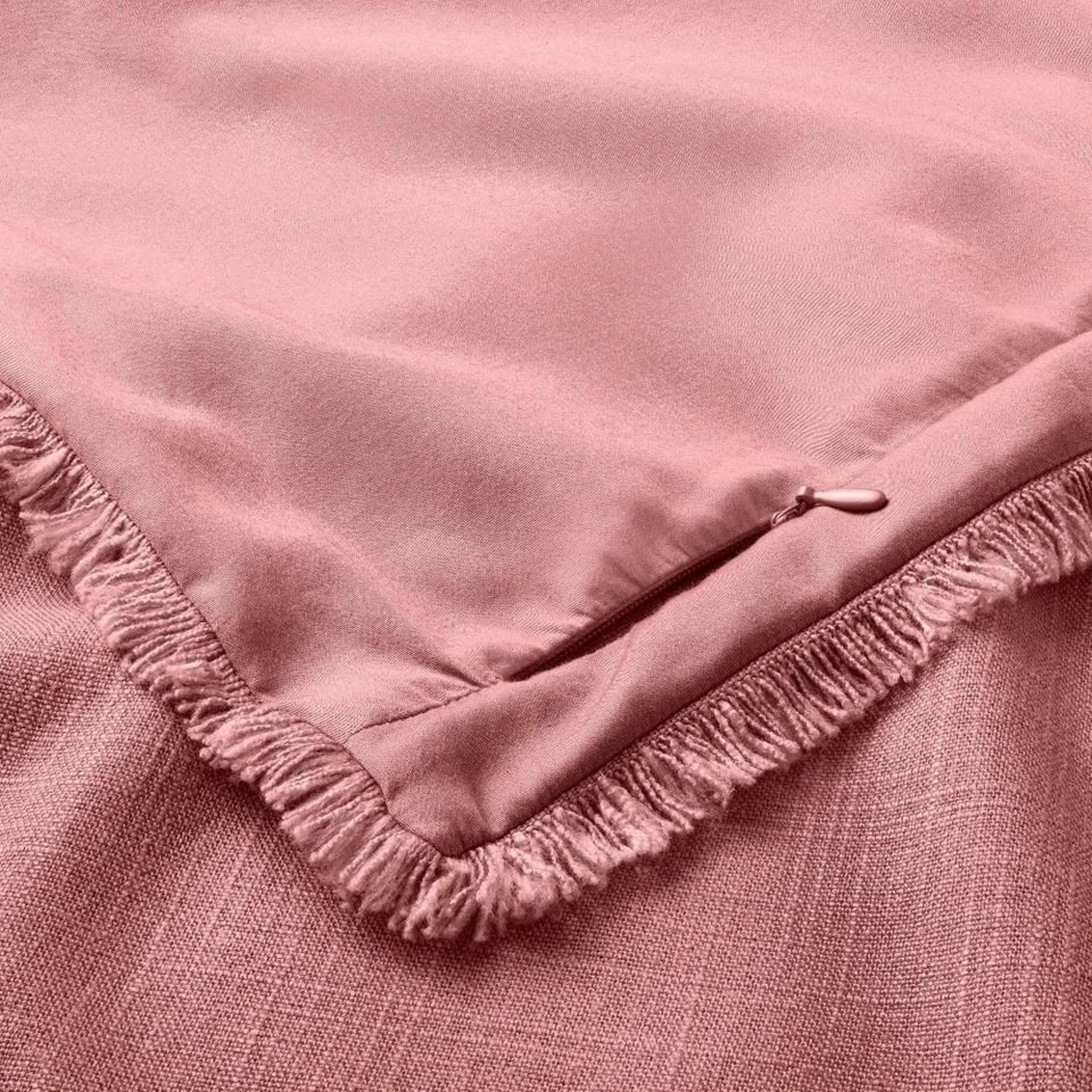 Rose Heavyweight Comforter Set Solid Down Alternative FullQueen Soft Linen Blend MachineWashable 5
