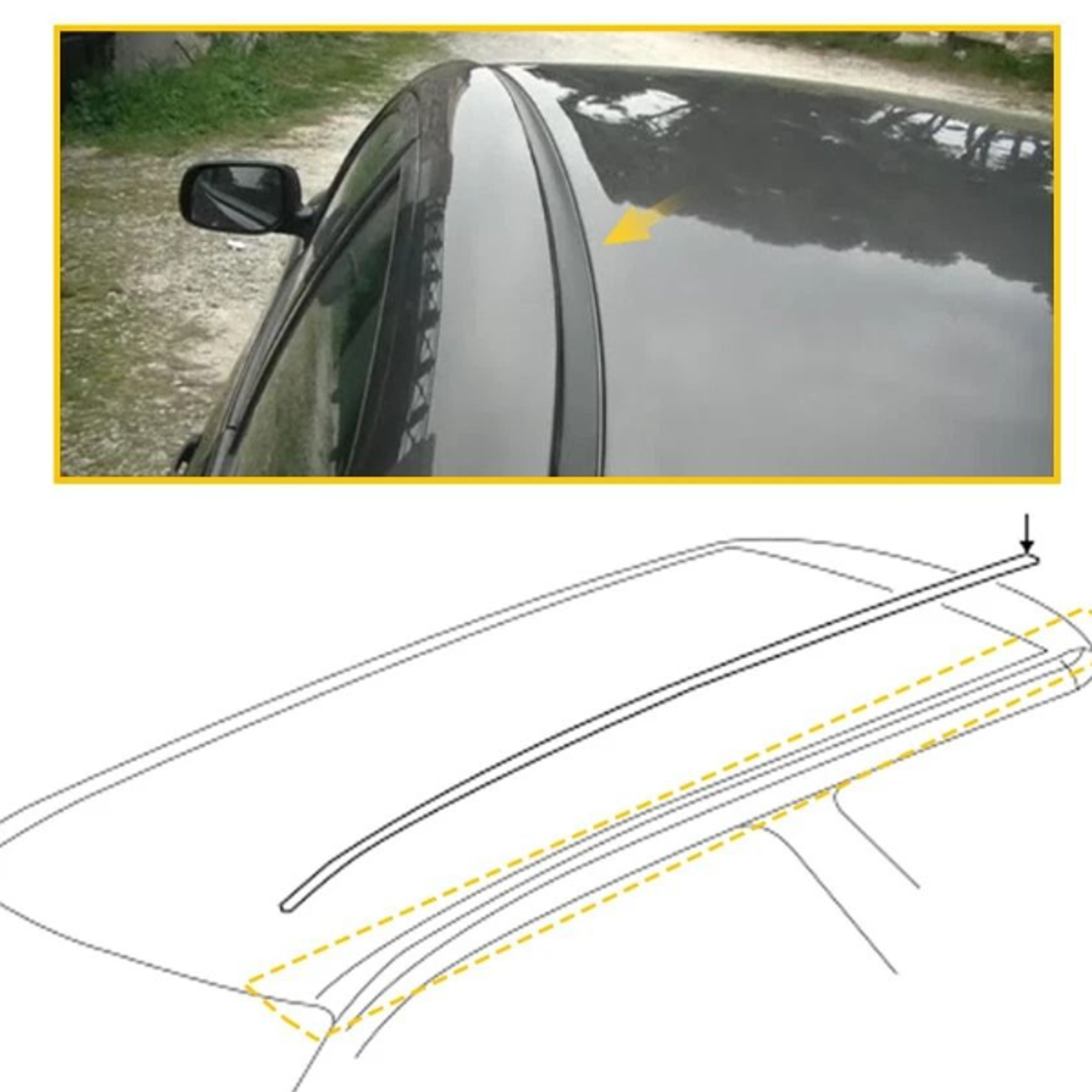weatherstrip, roof drip molding for vehicle, high durability, easy install, anti-aging rubber material