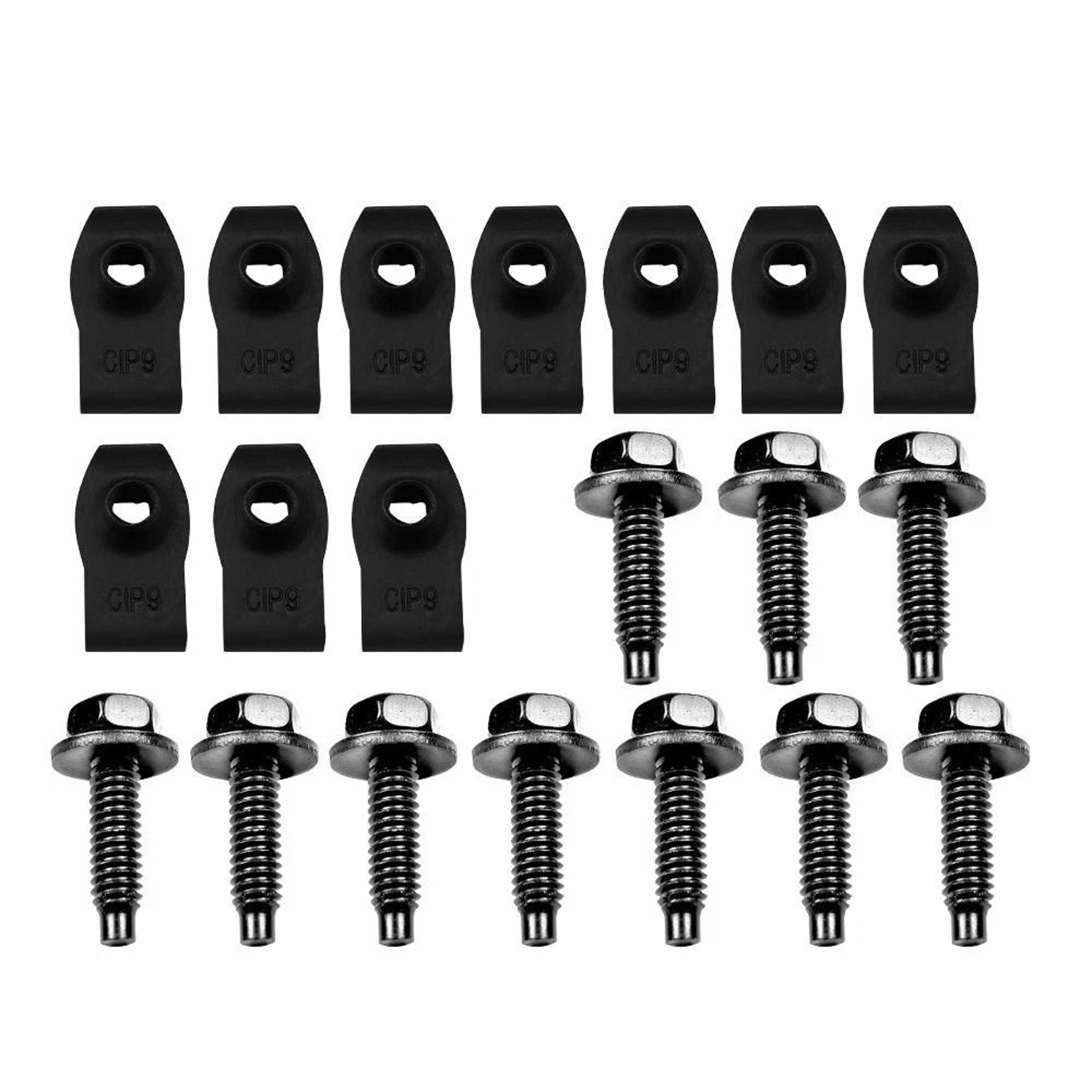 truck body bolts & u-nut clips, black finish, durable metal, simple installation