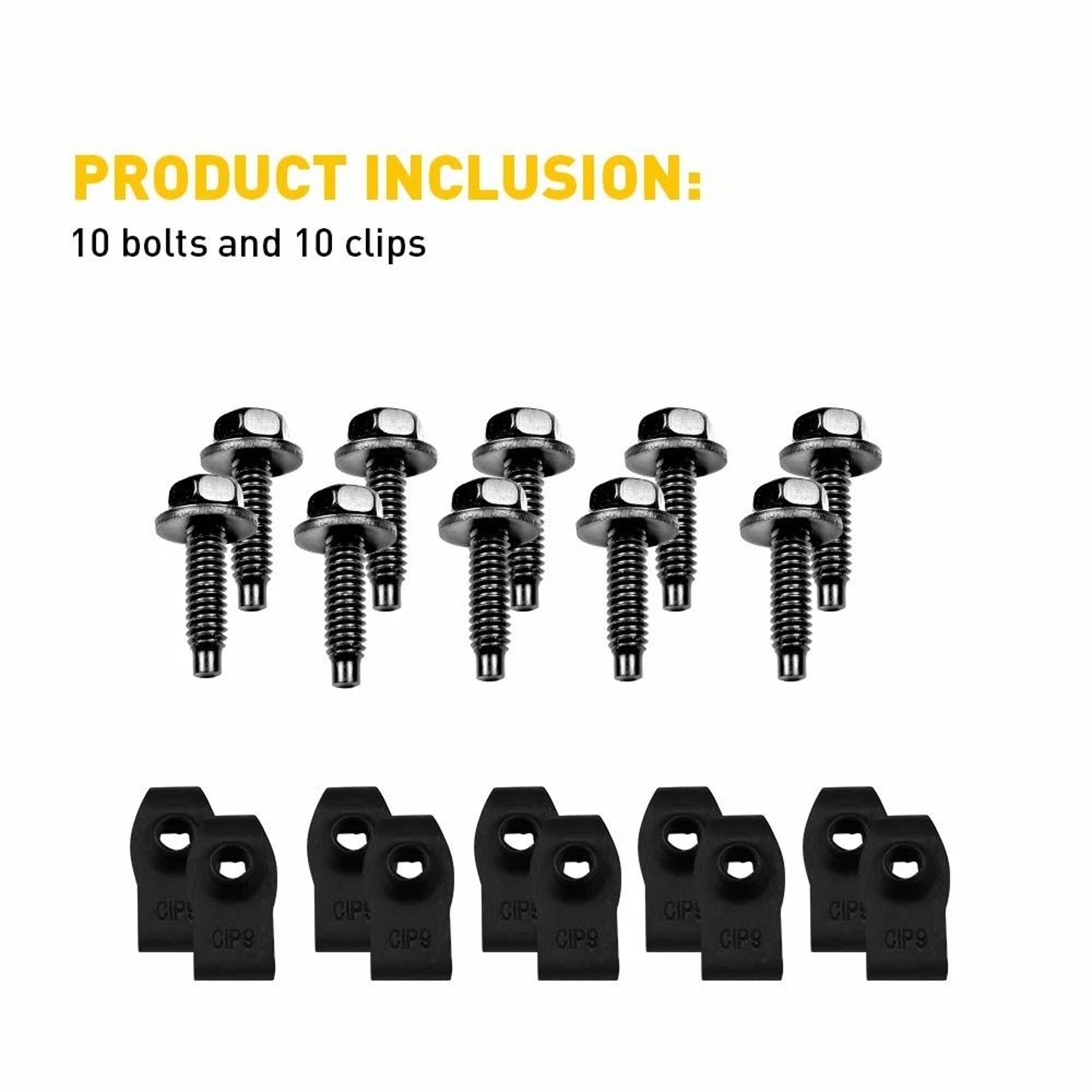 Truck Body Bolts  UNut Clips Black Finish Durable Metal Simple Installation 4