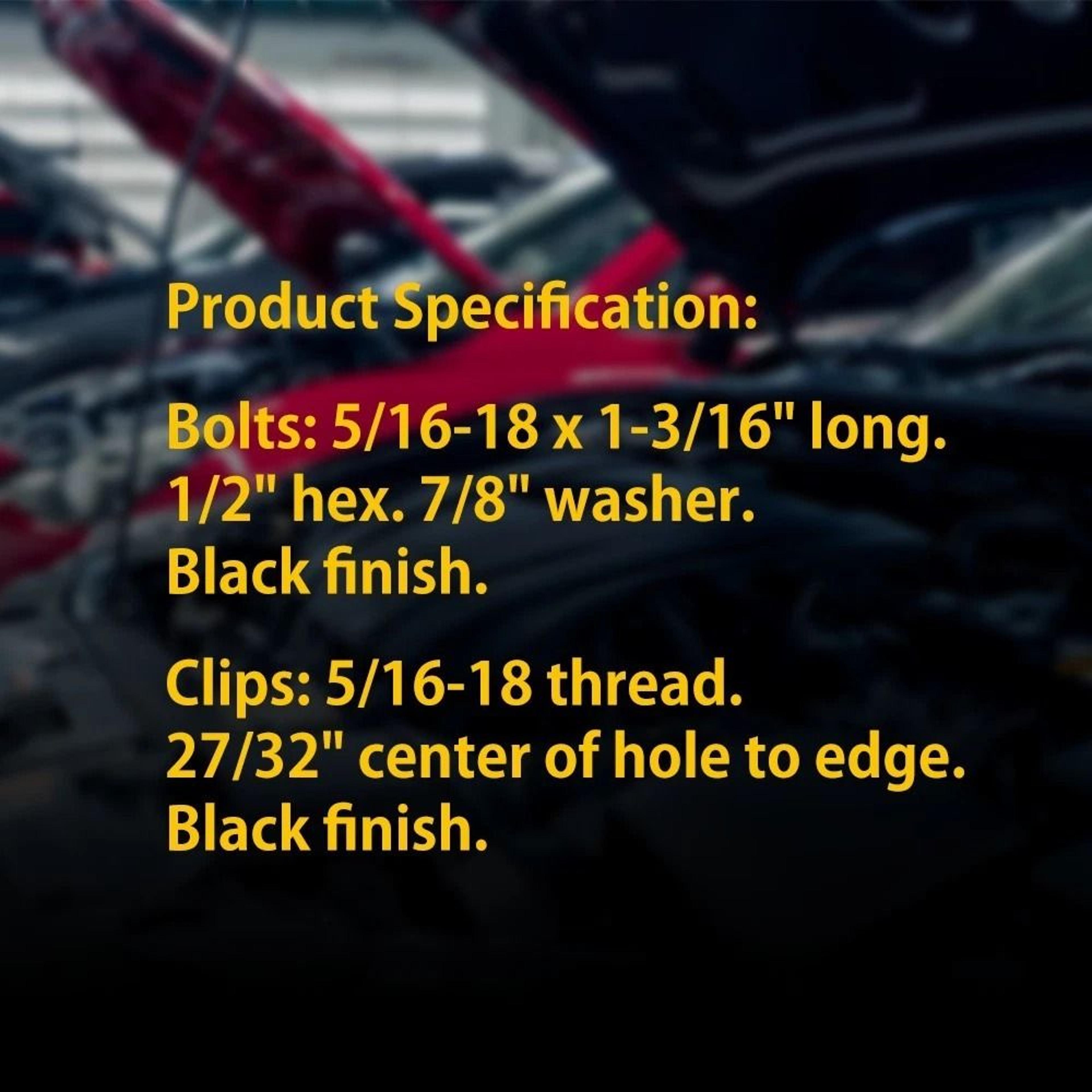 Truck Body Bolts  UNut Clips Black Finish Durable Metal Simple Installation 6