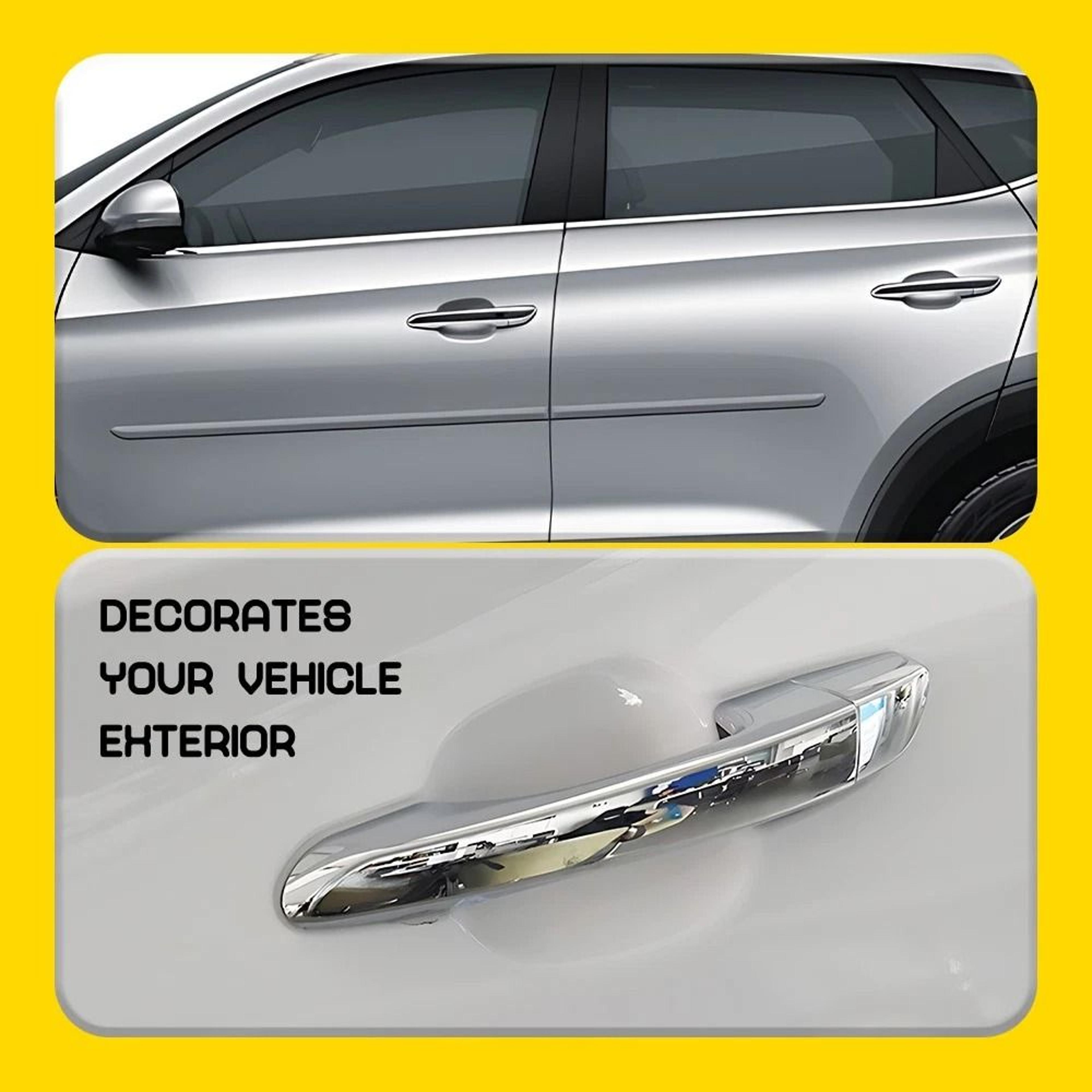 Chrome Exterior Door Handle Set For Left And Right Side Durable ScratchResistant Easy Adhesive Inst 9