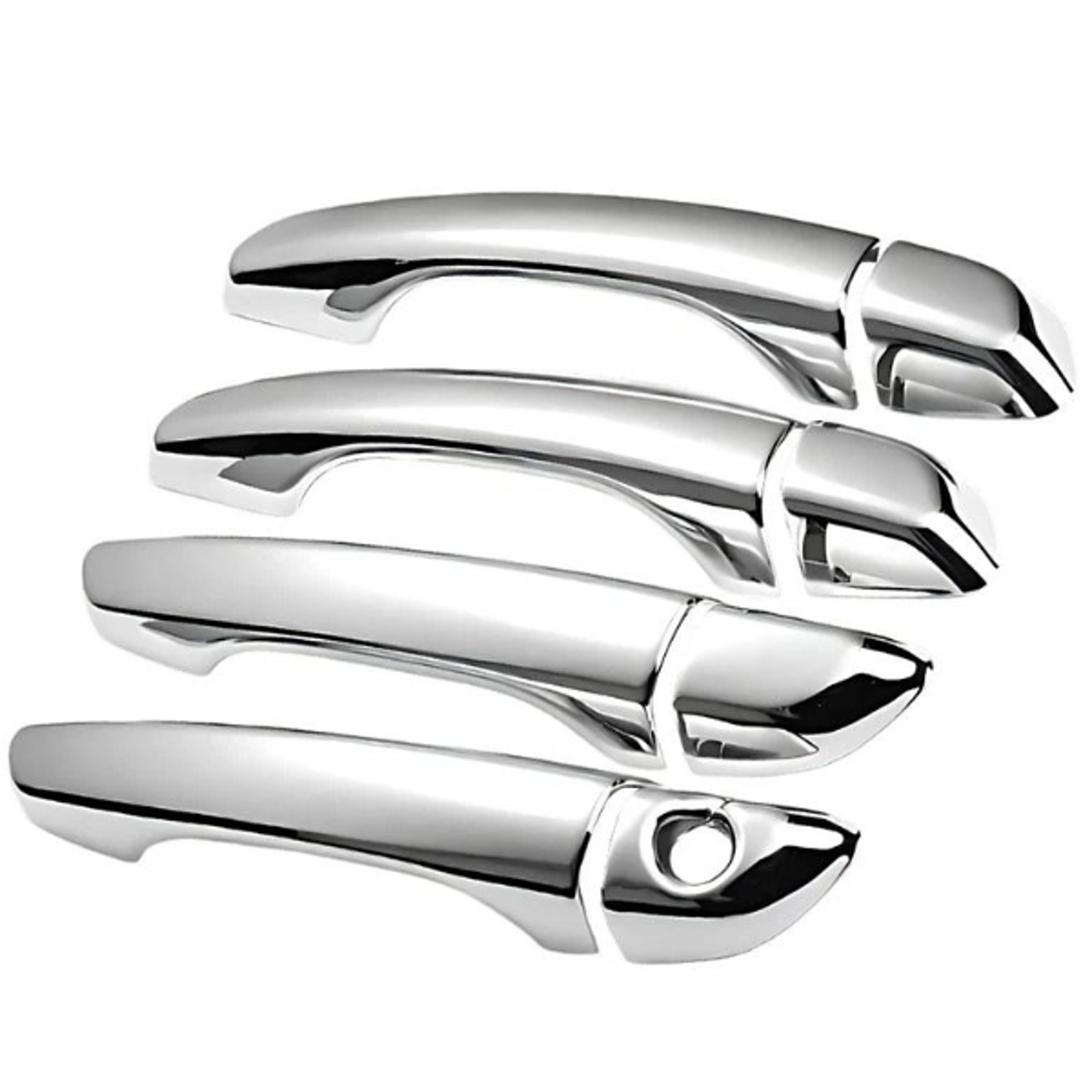 chrome exterior door handle set for left and right side, durable, scratch-resistant, easy adhesive installation