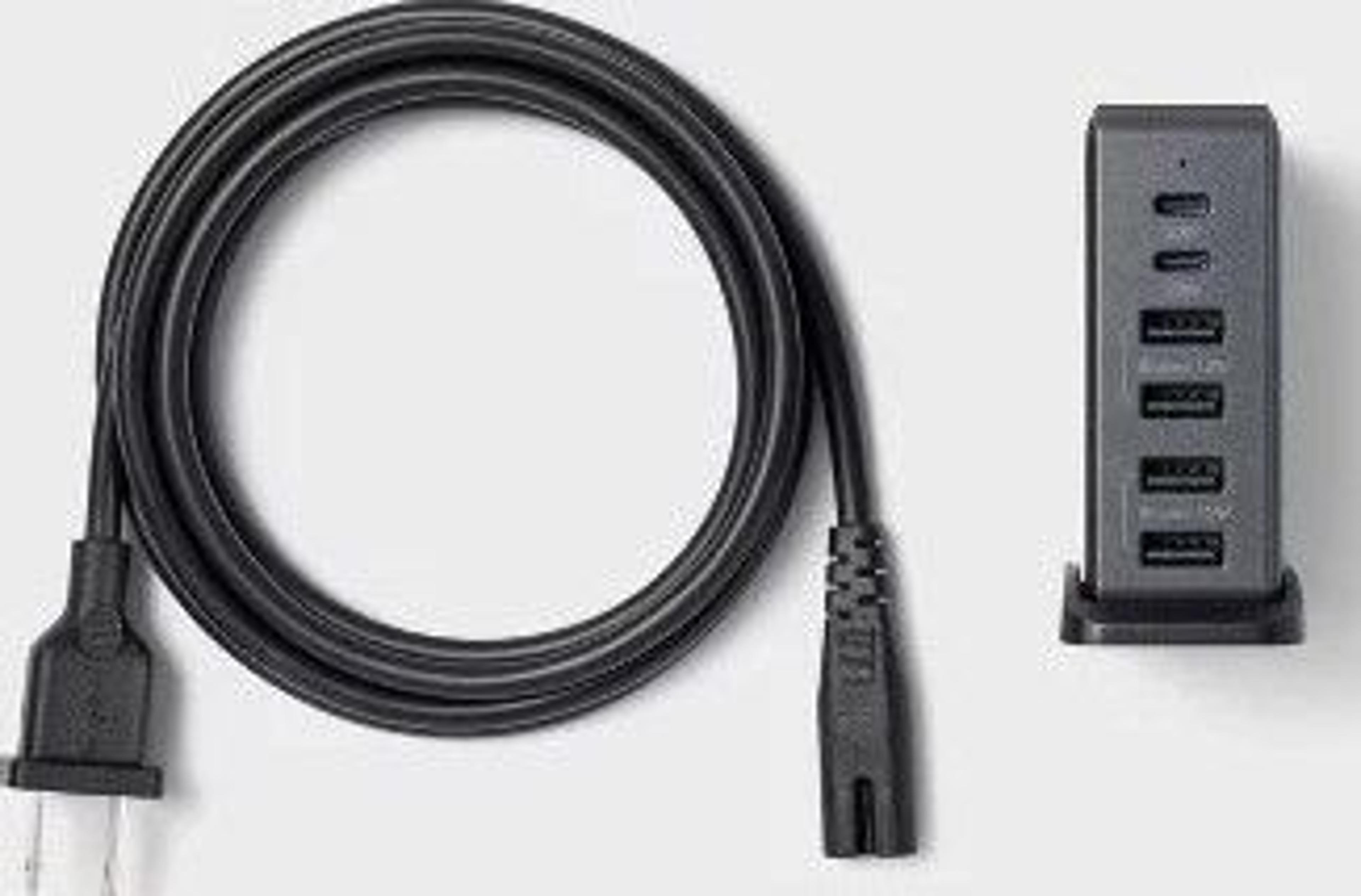 Charging Hub Vertical By Heyday Black Saffiano Quick Charge Smart Device Detection 3