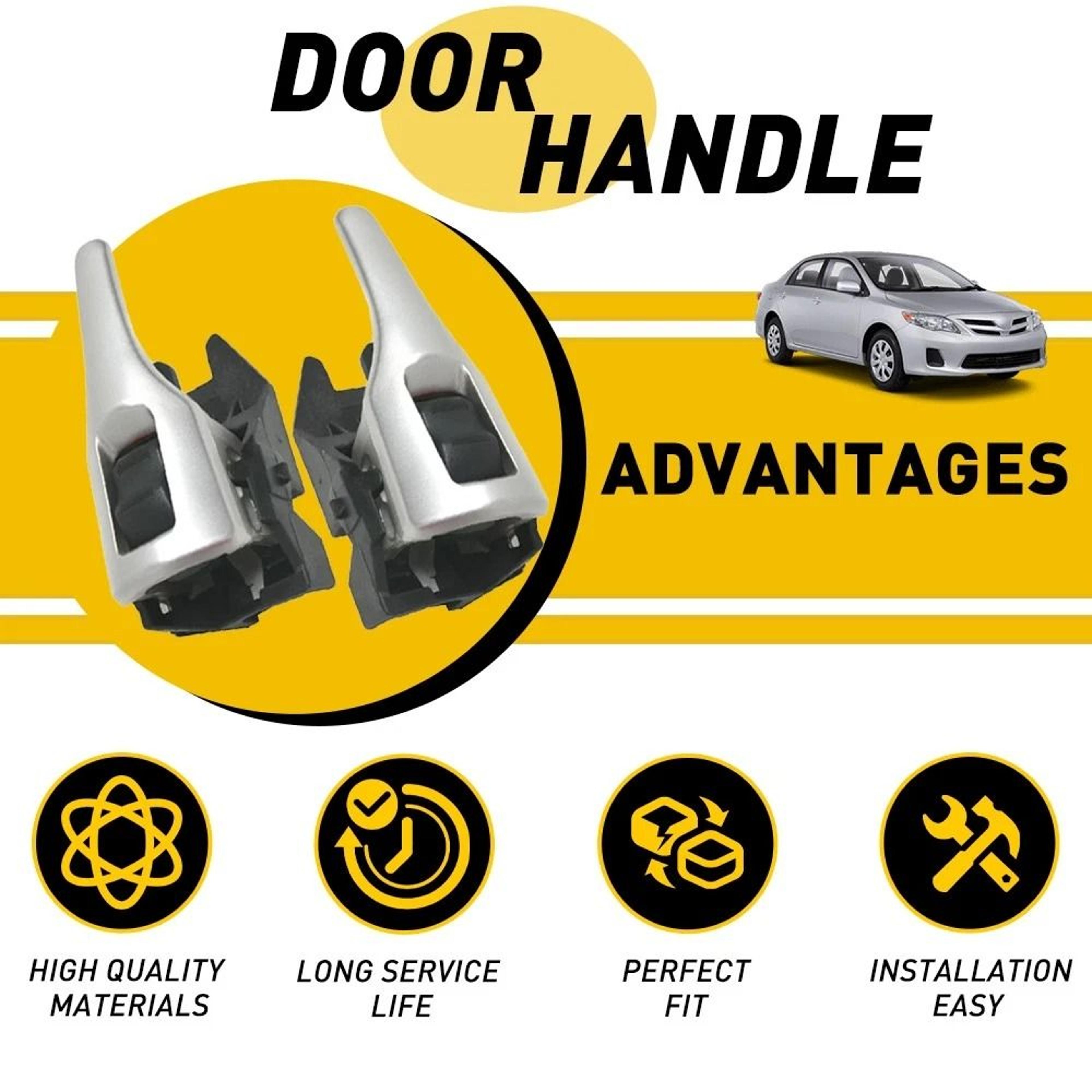 Front Rear LH RH Door Handle HighQuality Plastic Interior Inside Strict Quality Control Durable Fit 6