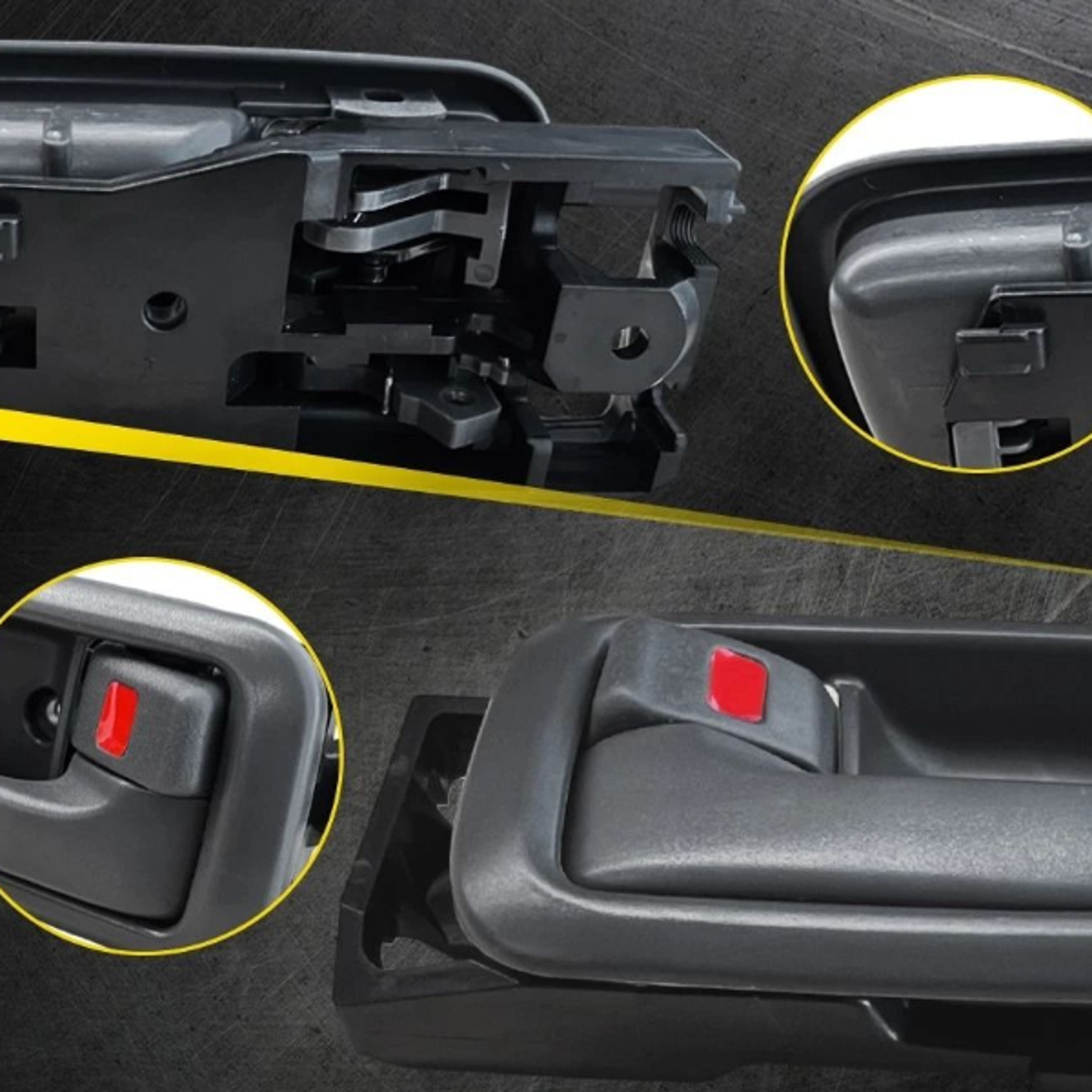 durable gray interior door handle bezel, front left right, easy installation, high-quality replacement part for vehicle
