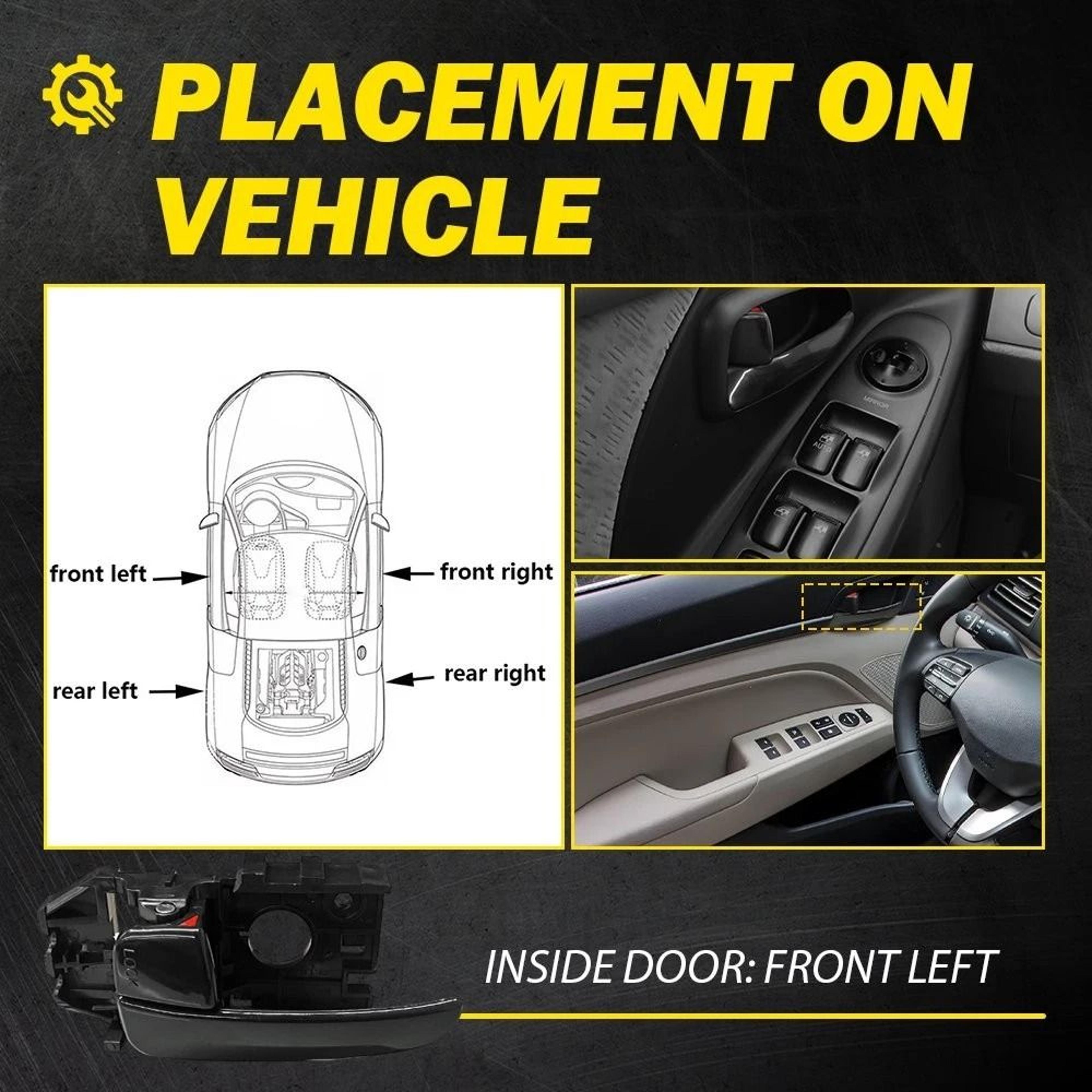 Driver Side Front Left Door Handle Interior Inside Handle Durable Material For Vehicle Simple Insta 6