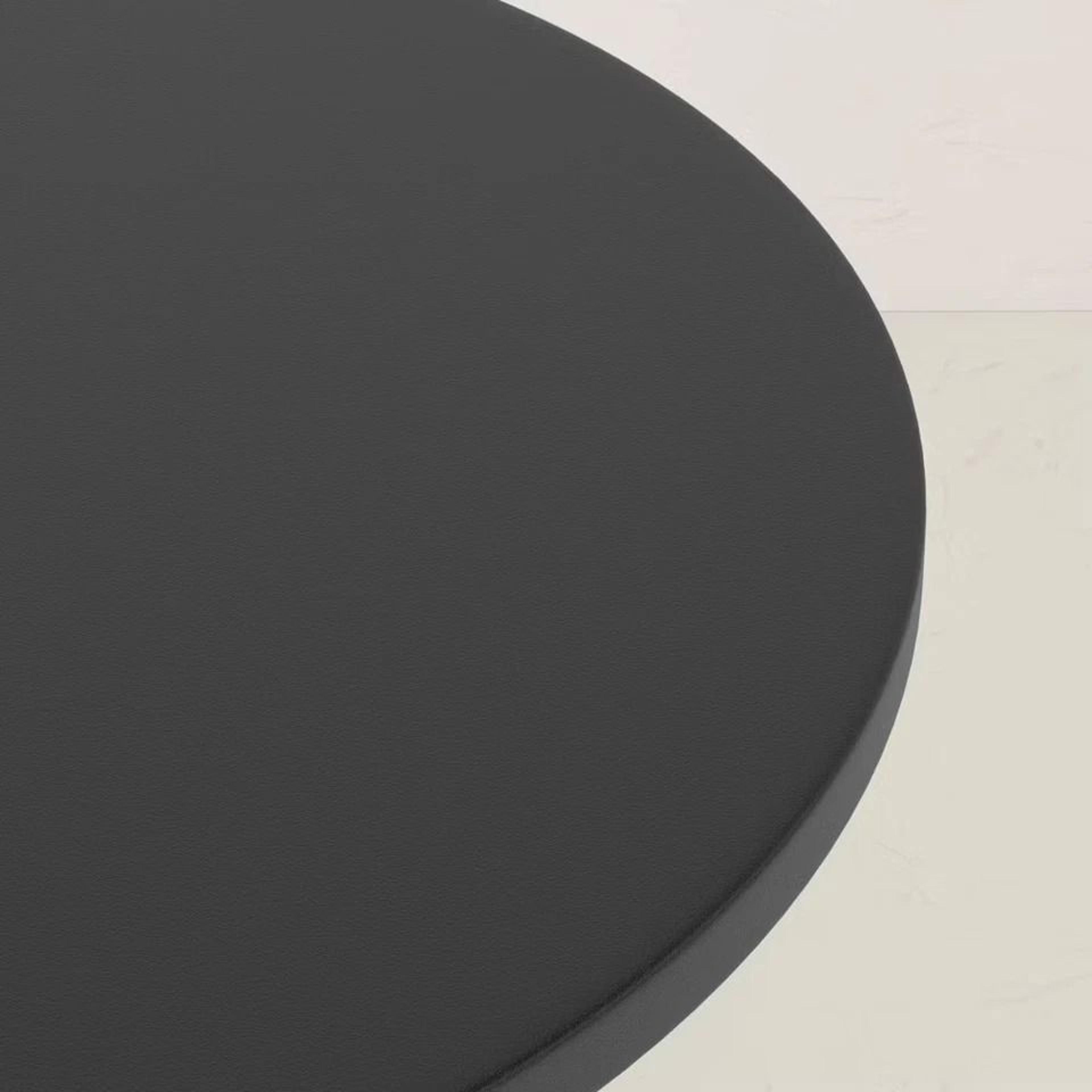 Designed Round Bistro Patio Dining Table With Jungalow Modern Black Metal Frame Perfect For Outdoor 2