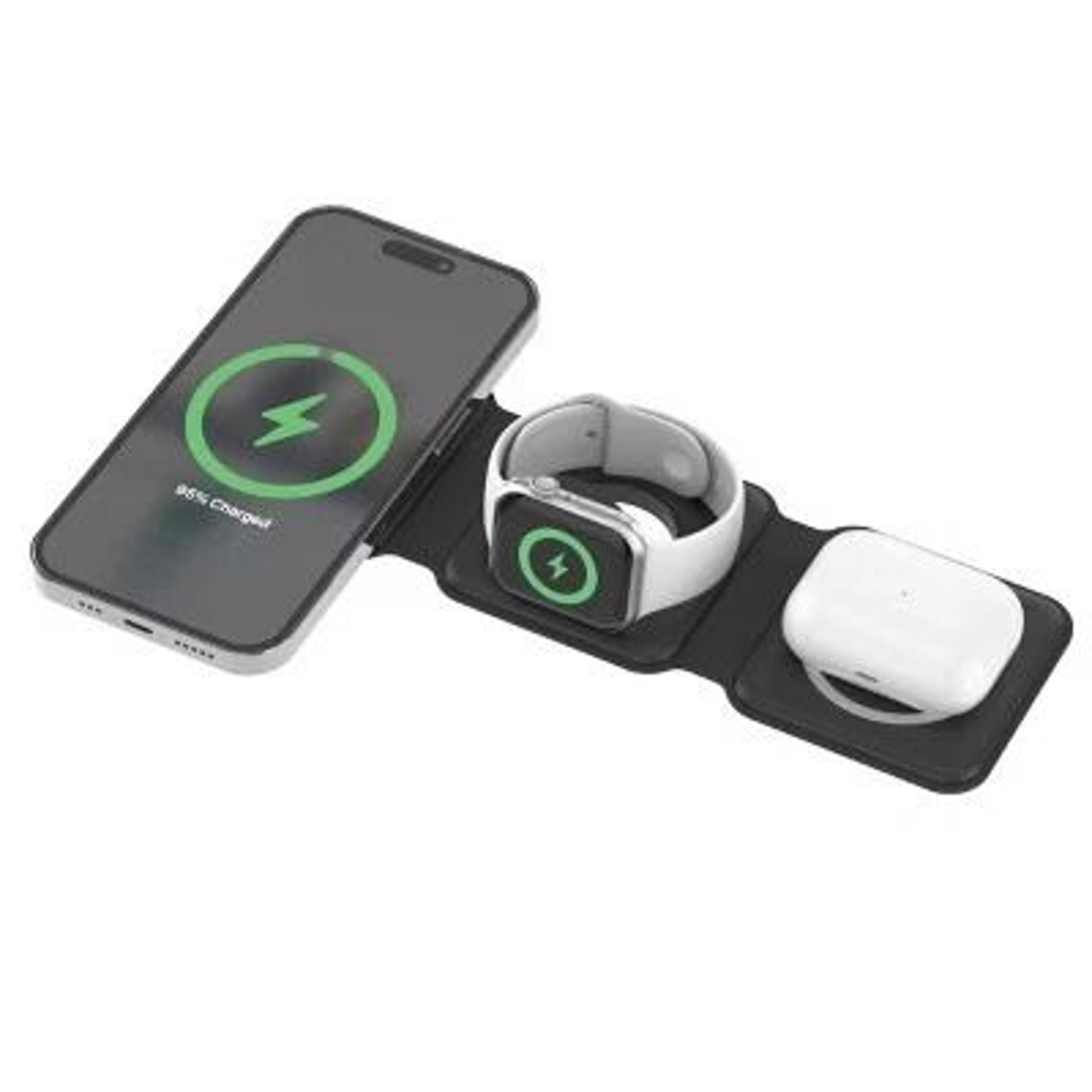 wireless portable magnetic wireless charger - black, magsafe compatible, fast charging station
