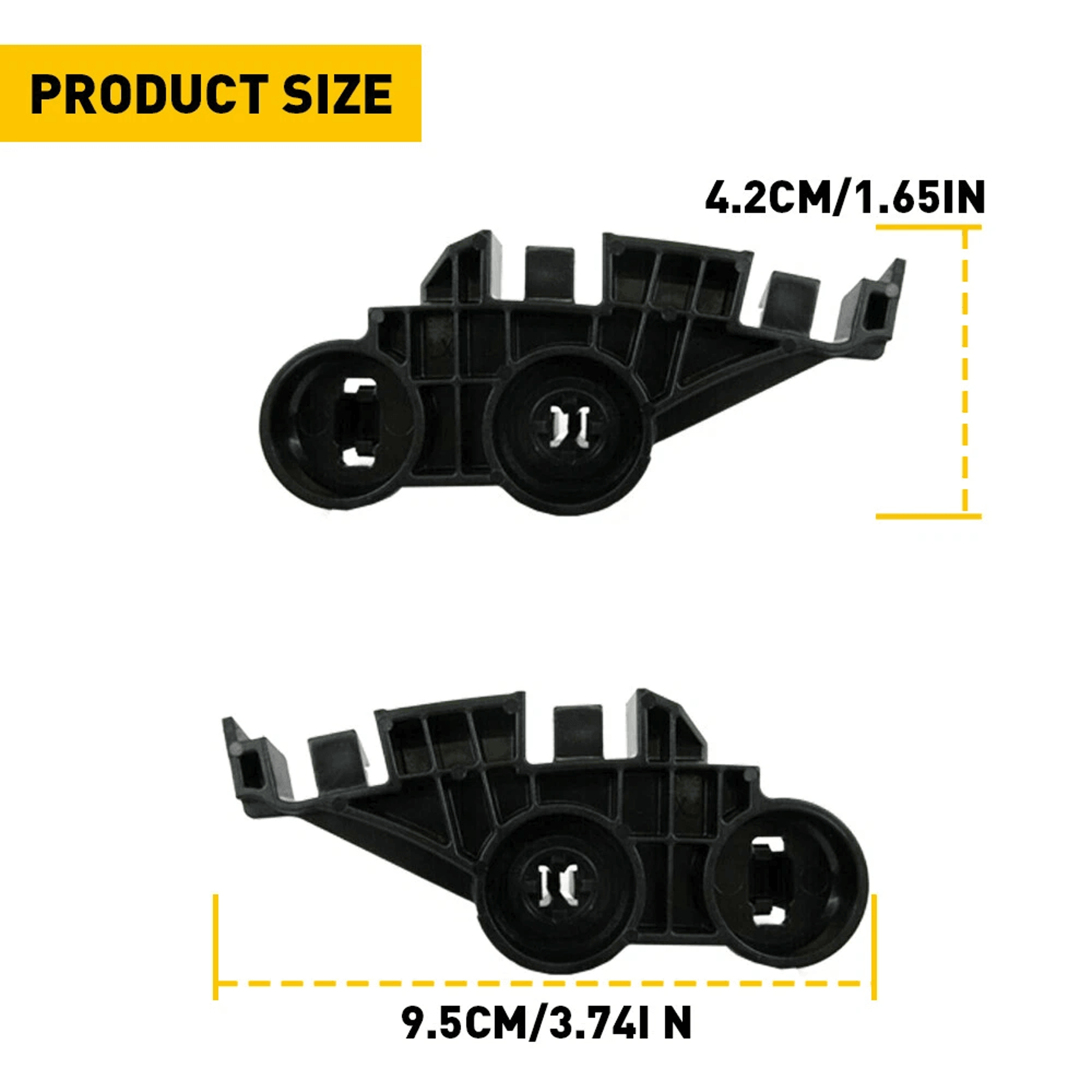 Front Lower Bumper Cover Bracket LH  RH Pair Durable ABS HighQuality Replacement Parts 4