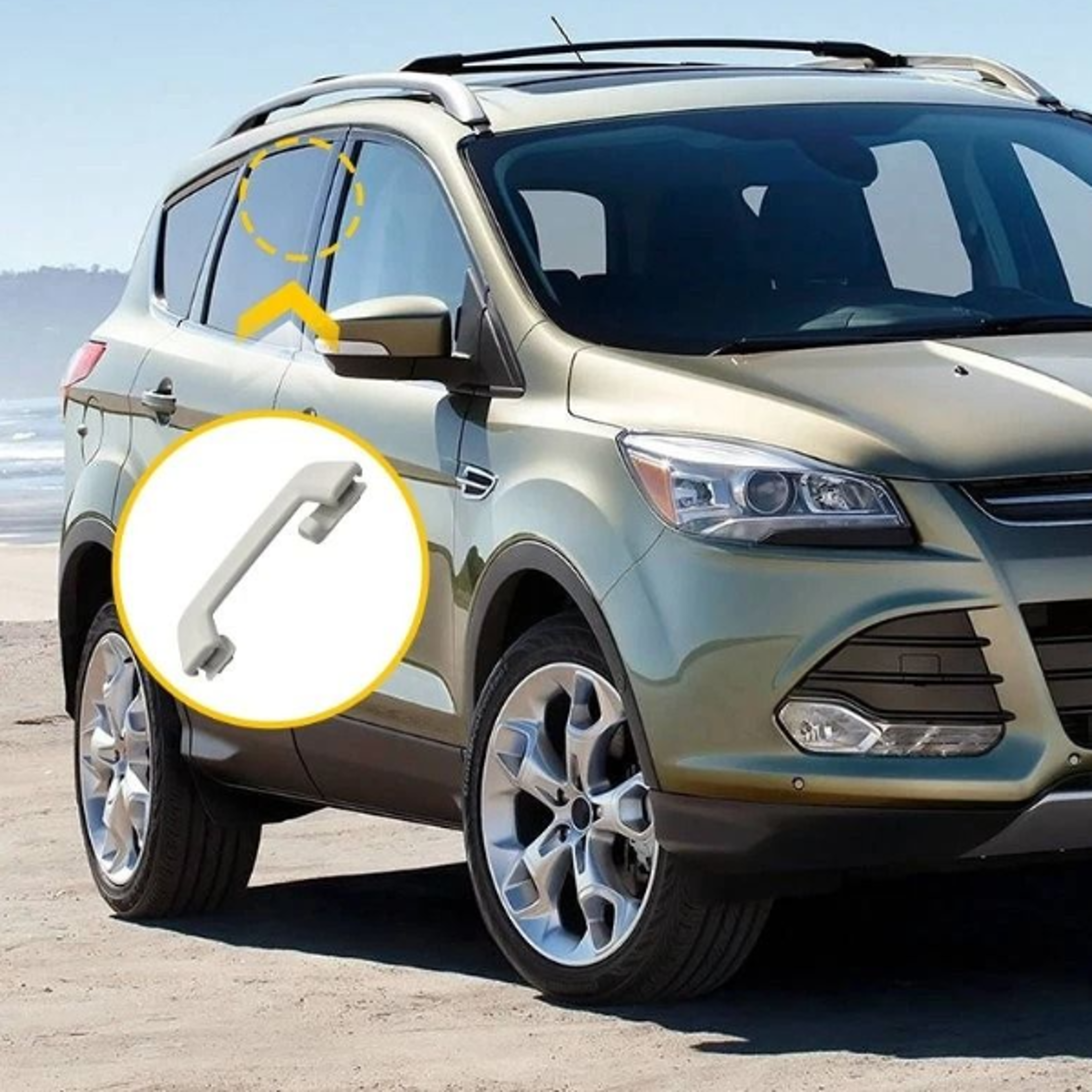 rear roof handle pull grab, light gray with hook fit, simple installation, high-quality , stable performance