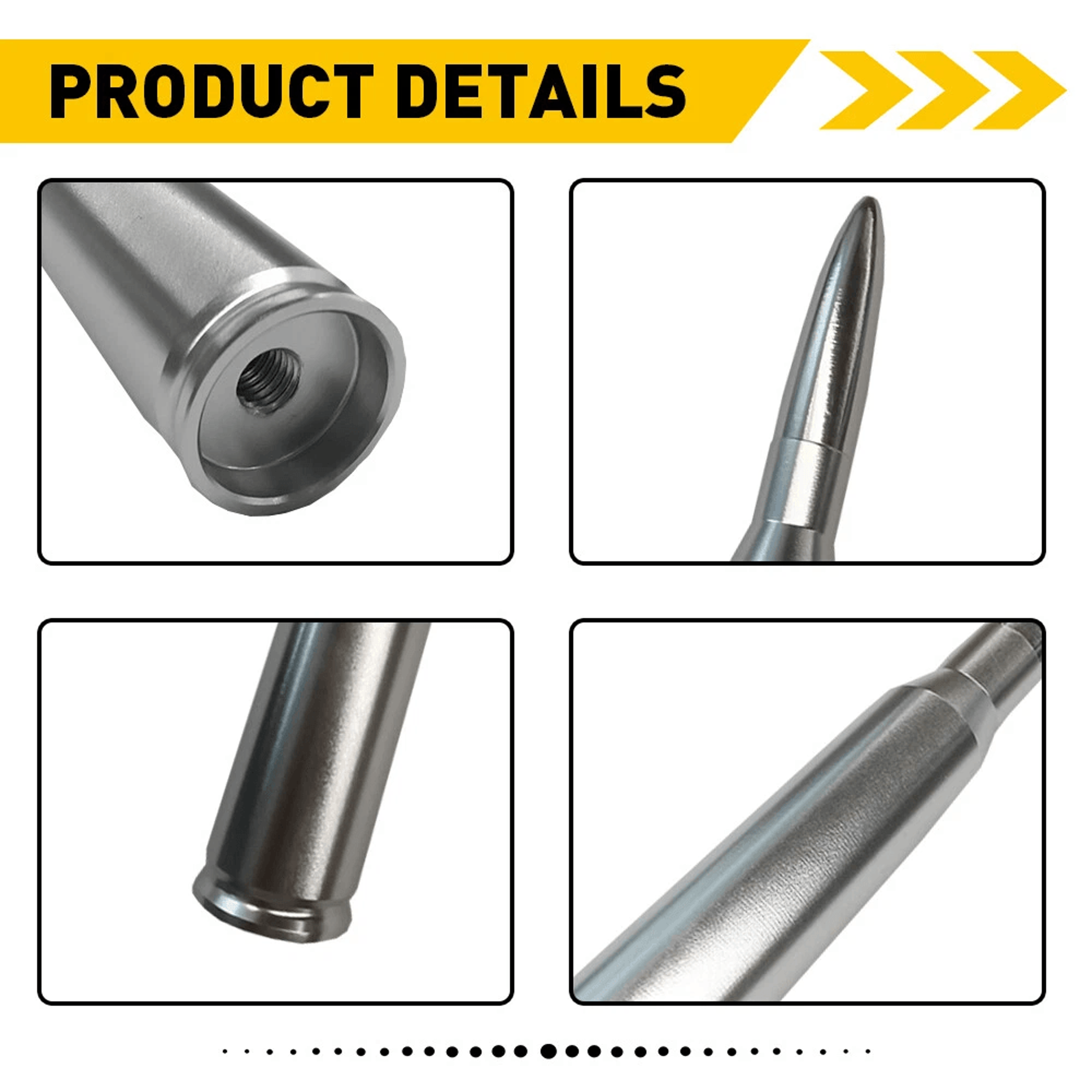 Cal Silver Bullet Antenna Universal FM Radio Replacement Durable Aluminum Antenna For Cars Boost Si 4