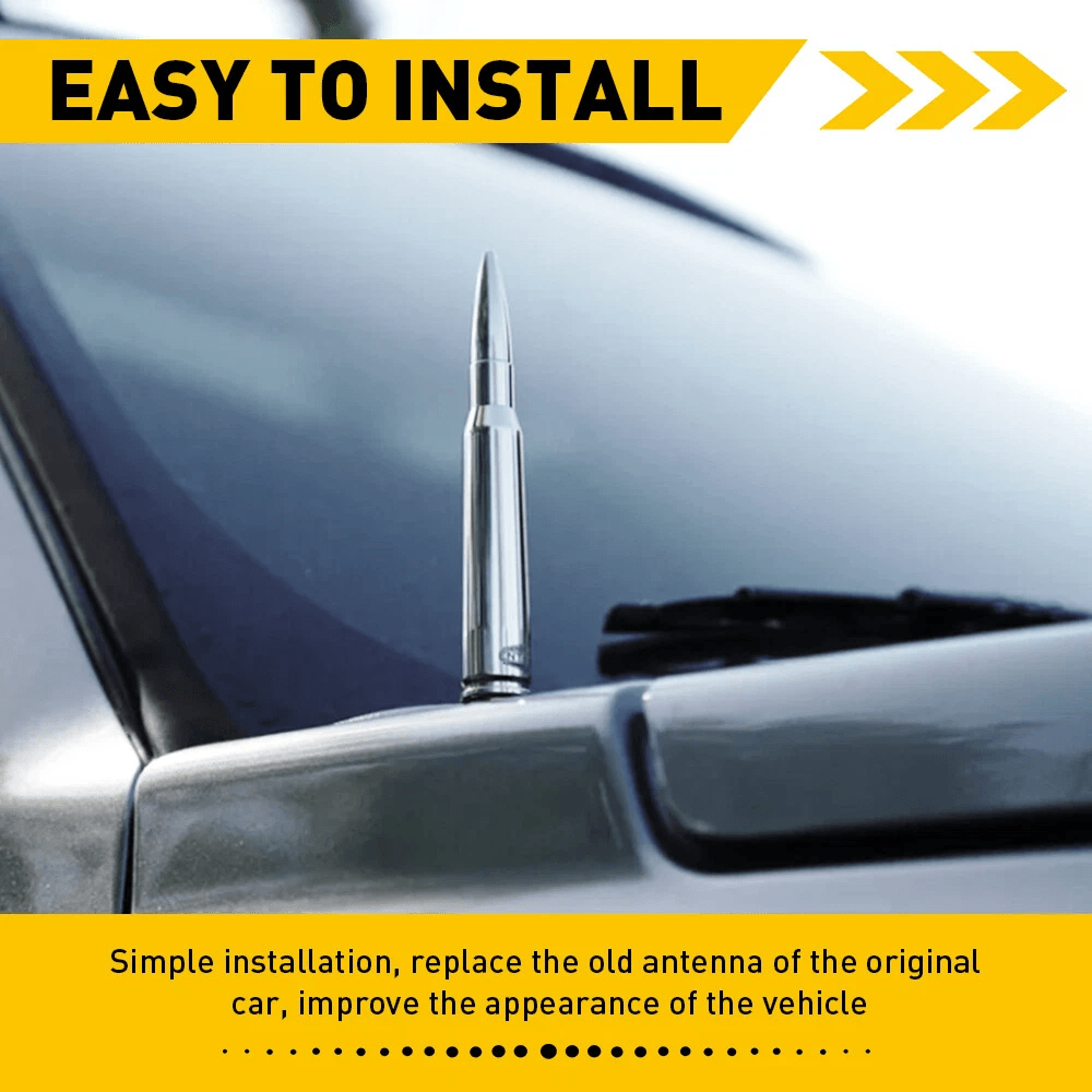 Cal Silver Bullet Antenna Universal FM Radio Replacement Durable Aluminum Antenna For Cars Boost Si 5