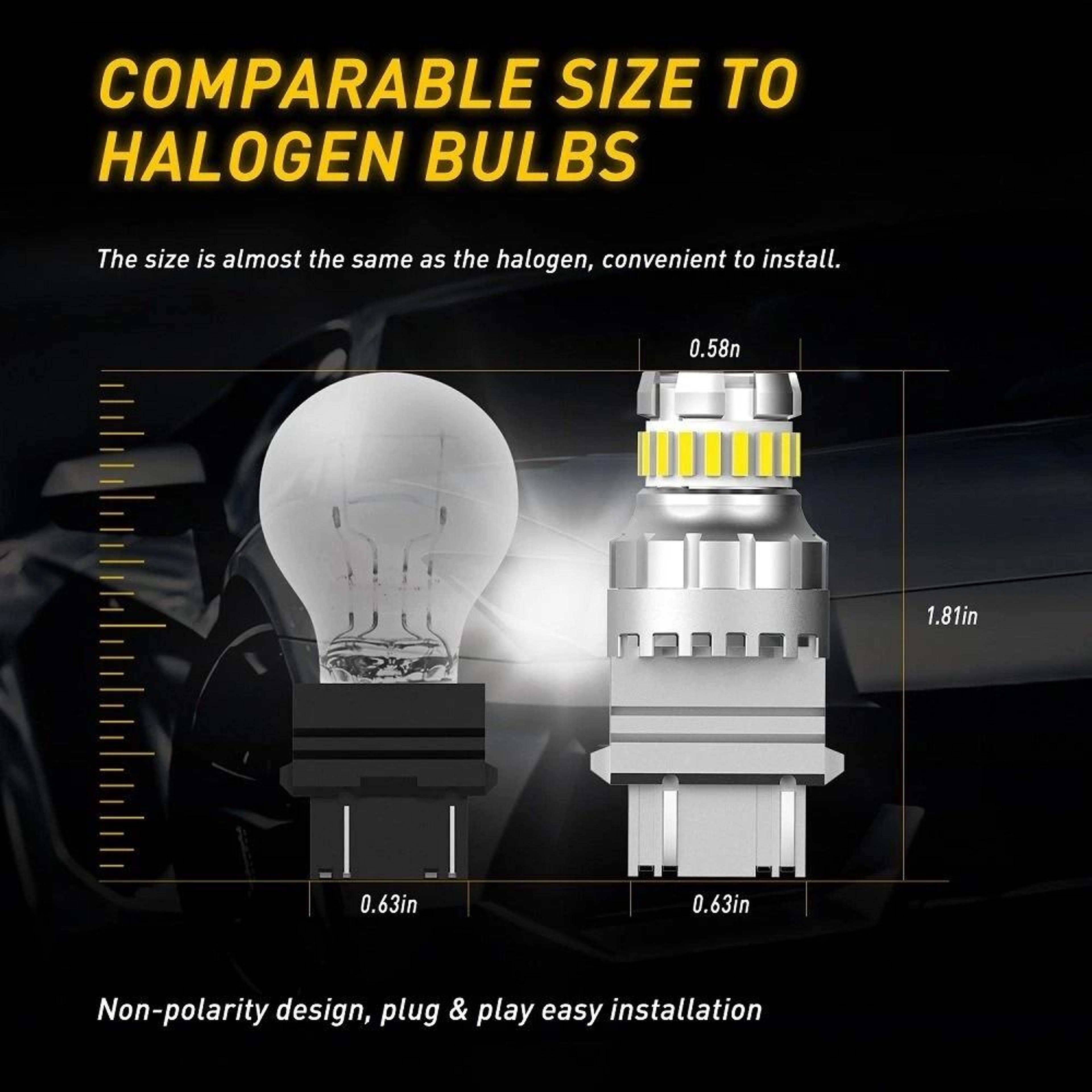 Daytime Running Light Bulbs LED Compatible Xenon HID White Per Bulb LED 7
