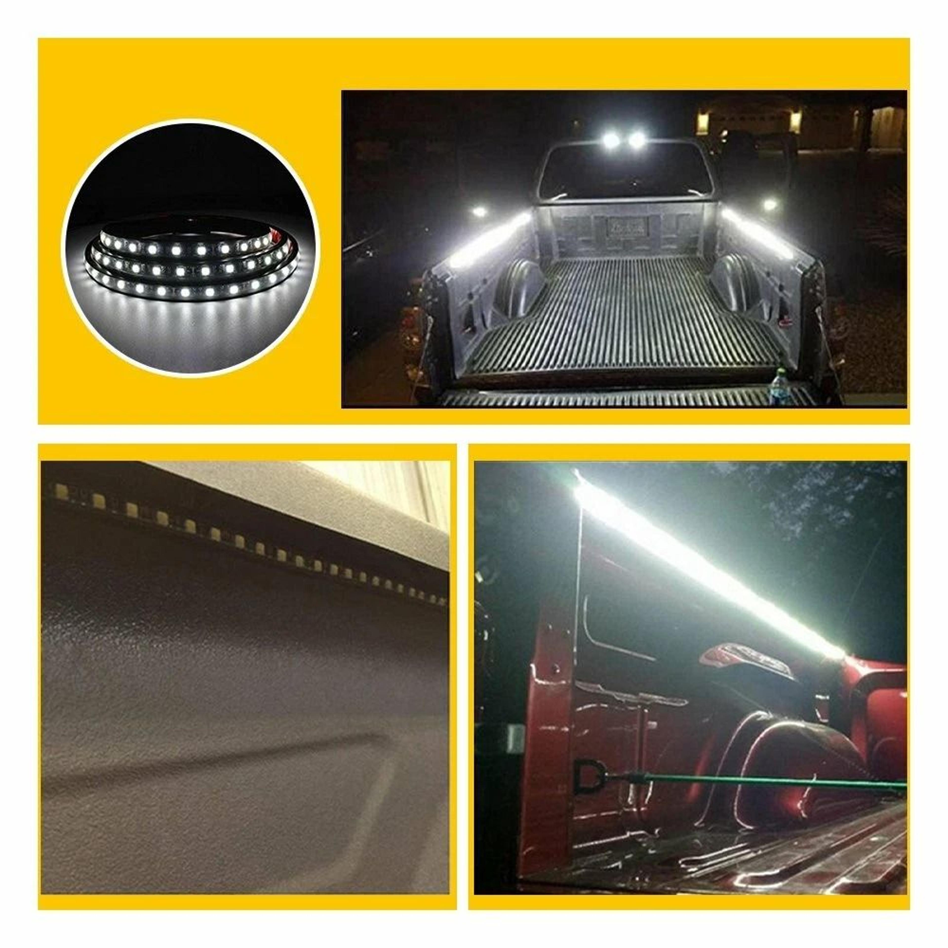 waterproof led cargo truck bed lighting kit, white light, pickups, boats, trailers