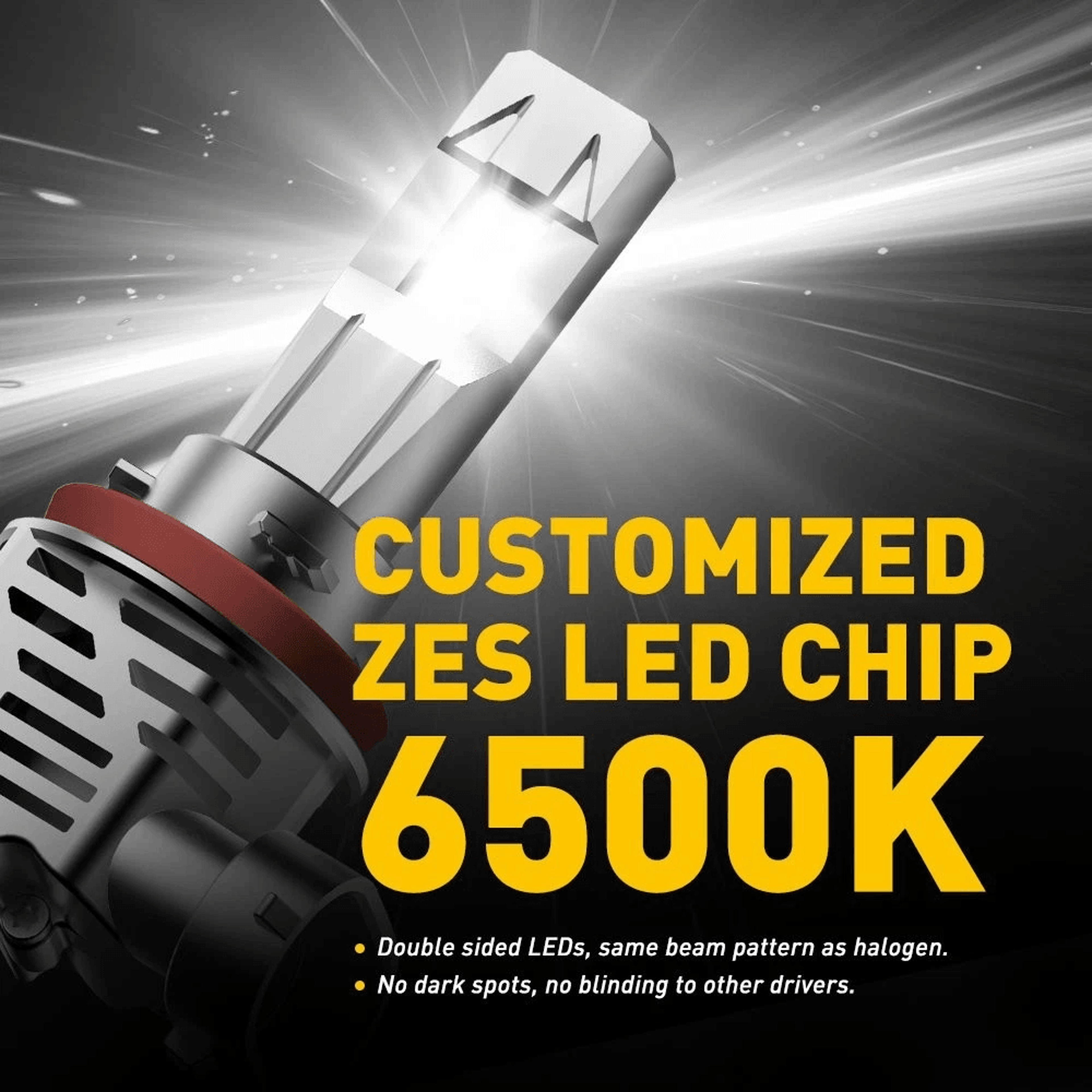 Super Bright LED Headlight Kit Low Beam Bulb White Waterproof  Weatherproof For Harsh Conditions 2