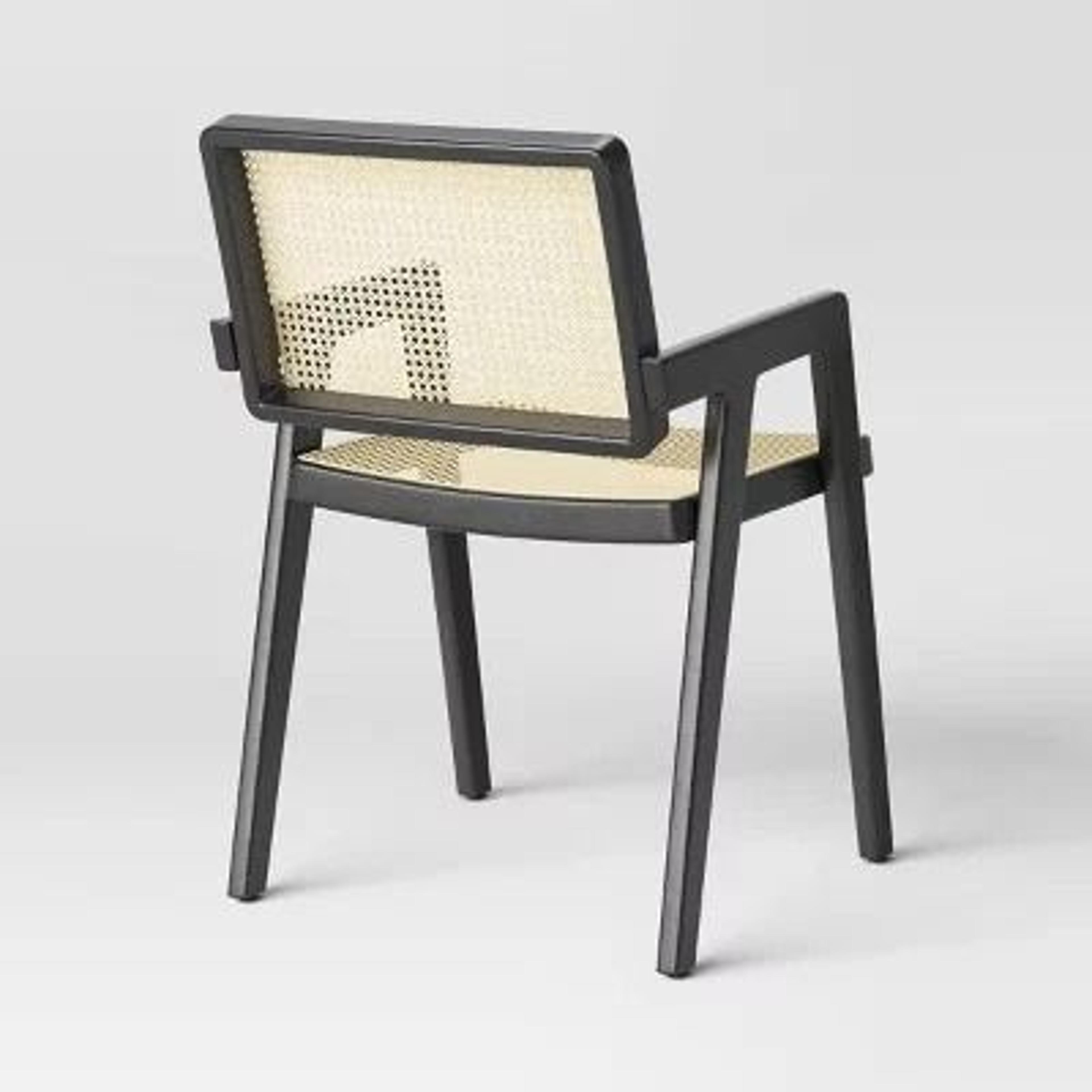 Threshold Wood Framed Woven Panel Dining Chair Black  Elegant And Comfortable Dining Chair With Arm 1