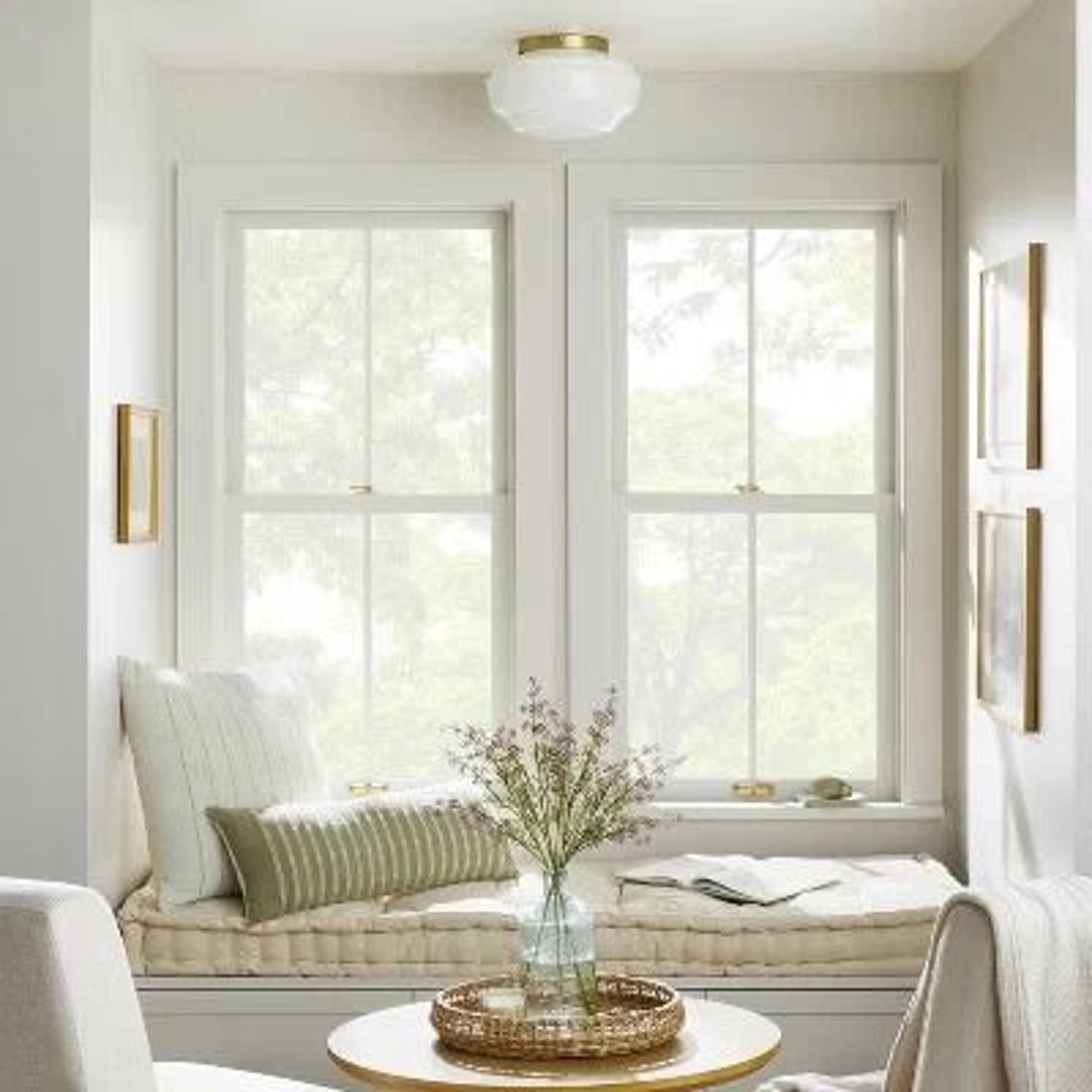 Brass Finish Milk Glass Flush Mount Ceiling Light Modern Design Perfect For Home Decor Hearth  Hand 4