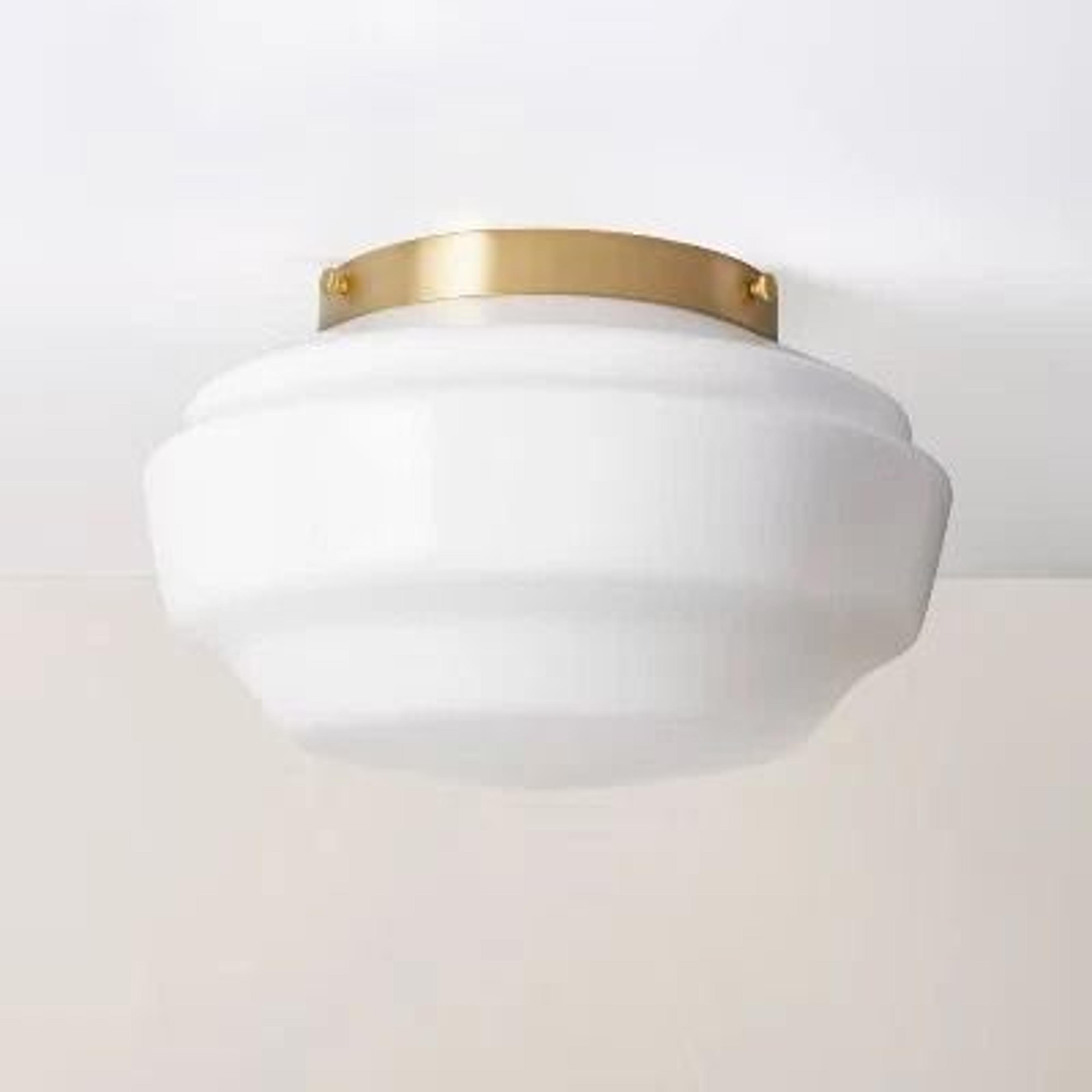 brass finish milk glass flush mount ceiling light, modern design, perfect for home decor, hearth & hand