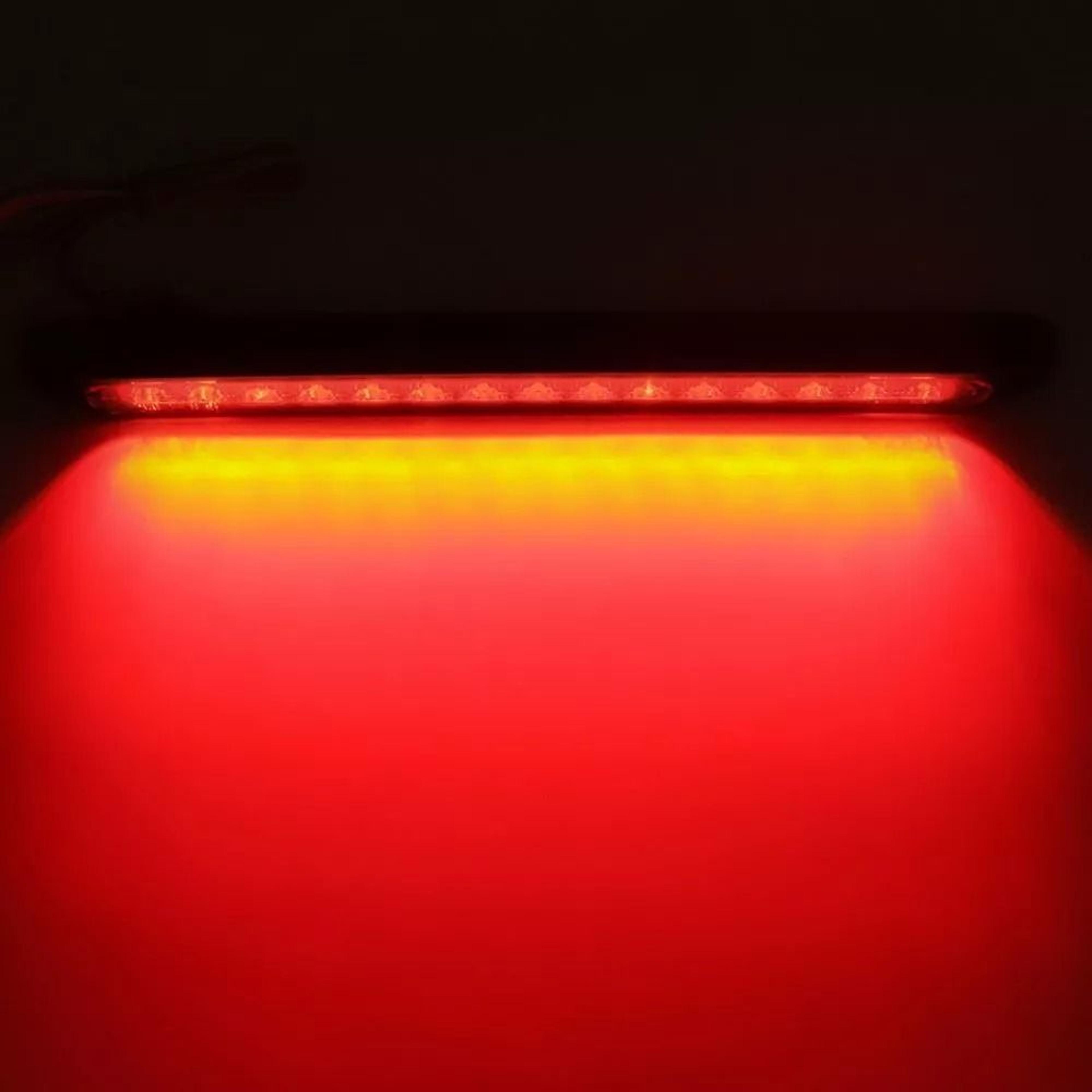 red high mount third brake stop tail light lamp, universal fit, chrome housing, waterproof polycarbonate lens, red