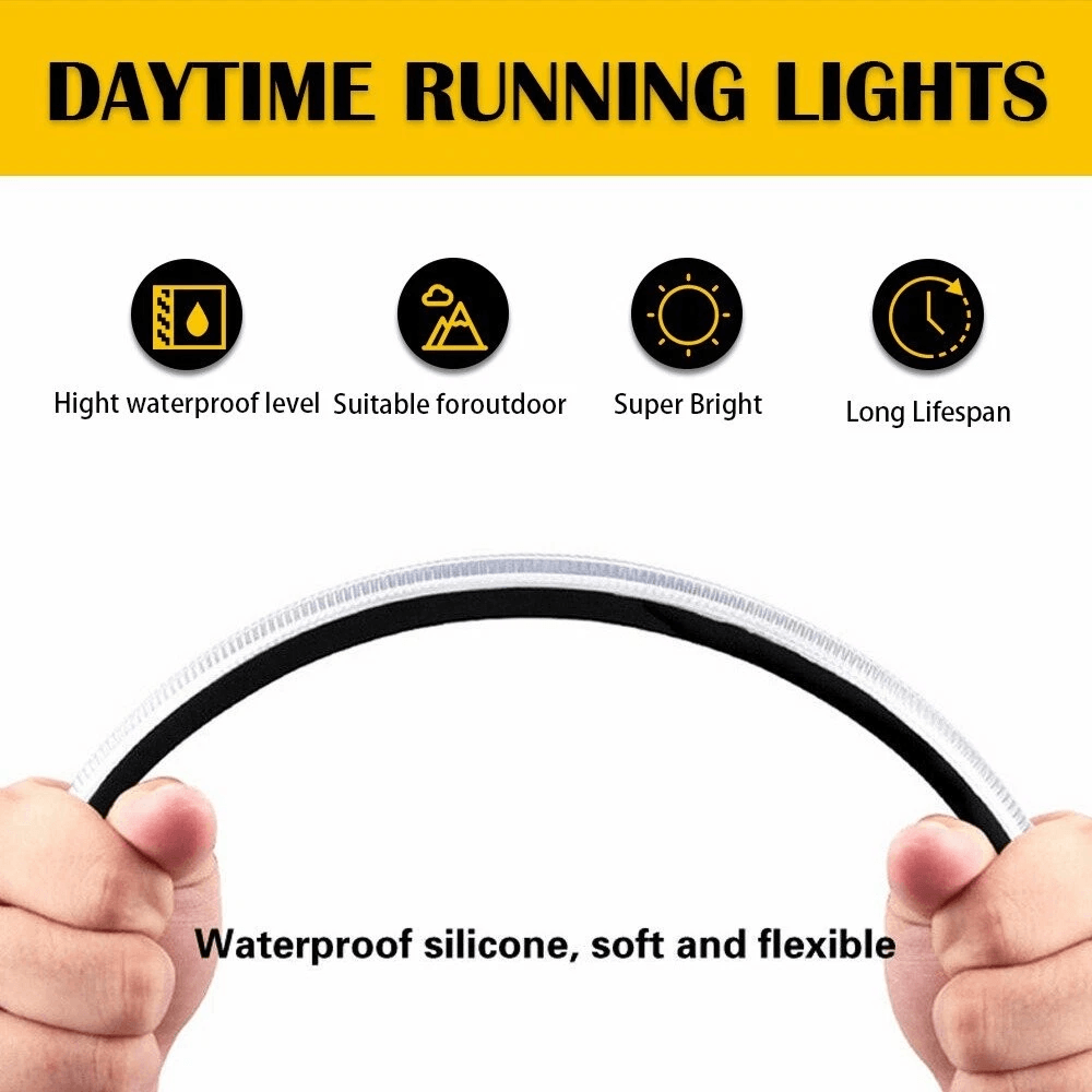 LED Daytime Running Light Strips For Cars Sequential Flow Turn Signal Lamp Waterproof LED Strip Hea