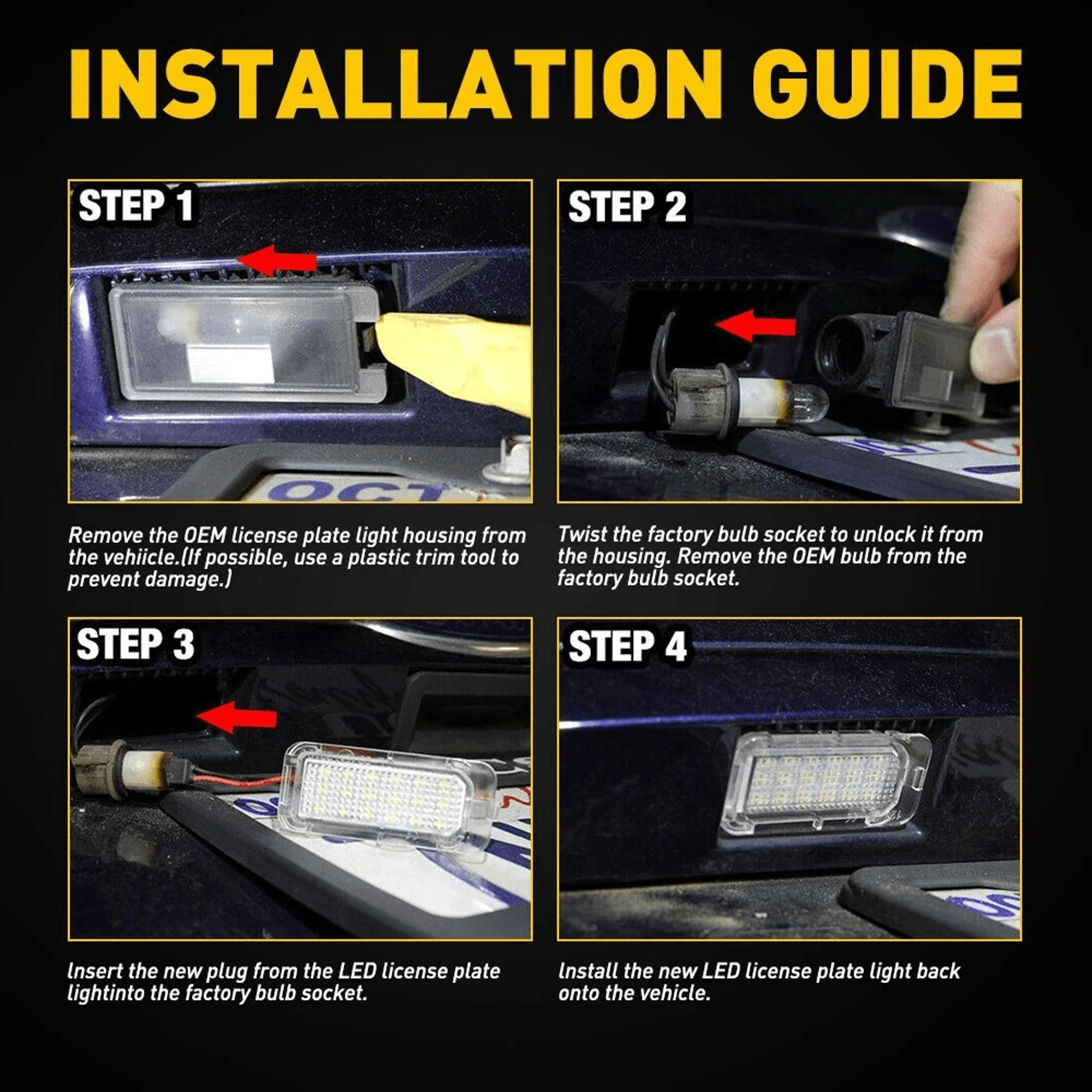 White SMD LED License Plate Light For Expedition Fusion DirectFit Replacement 3