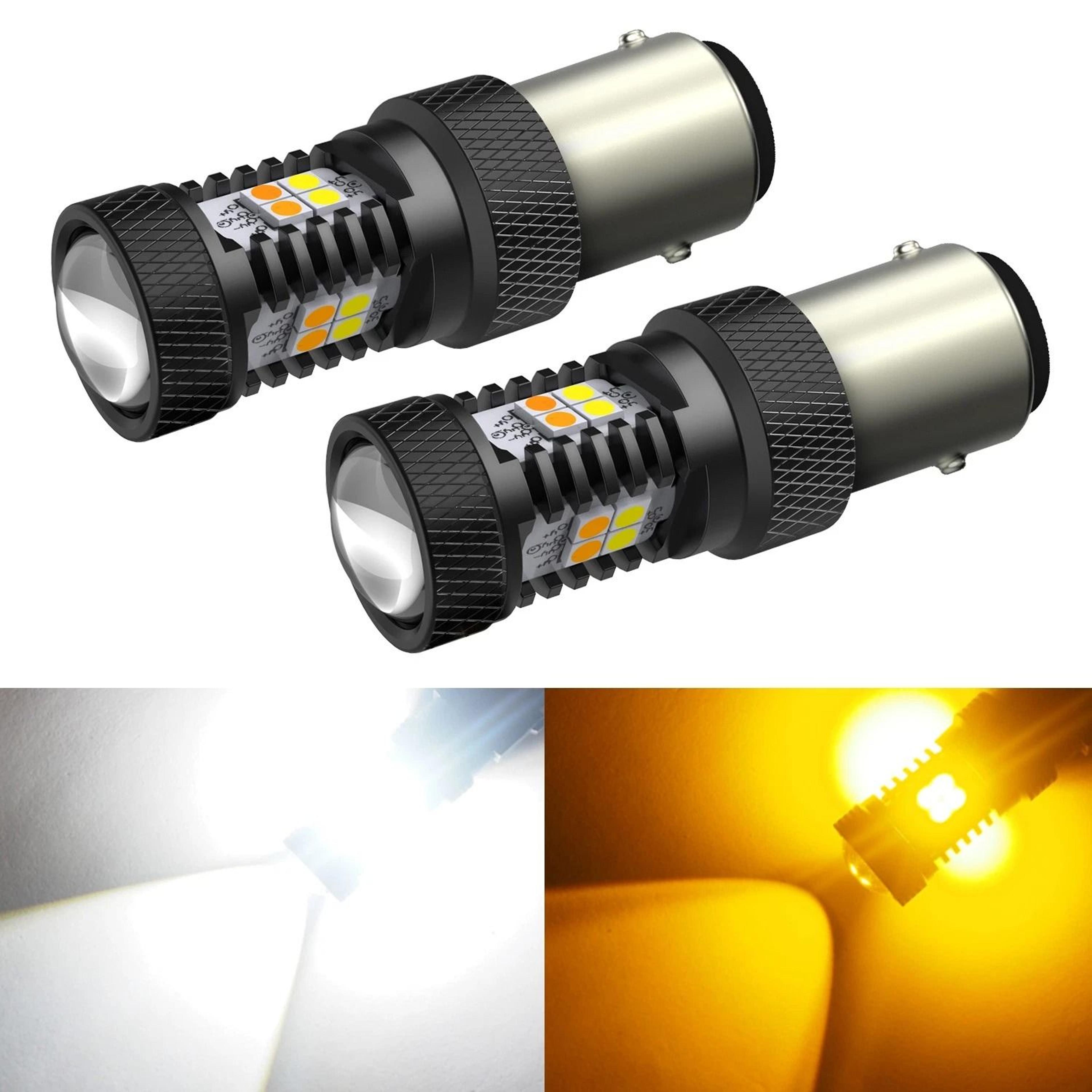 amber white led turn signal bulbs, drl, anti hyper flash technology, upgrade your vehicle lighting performance
