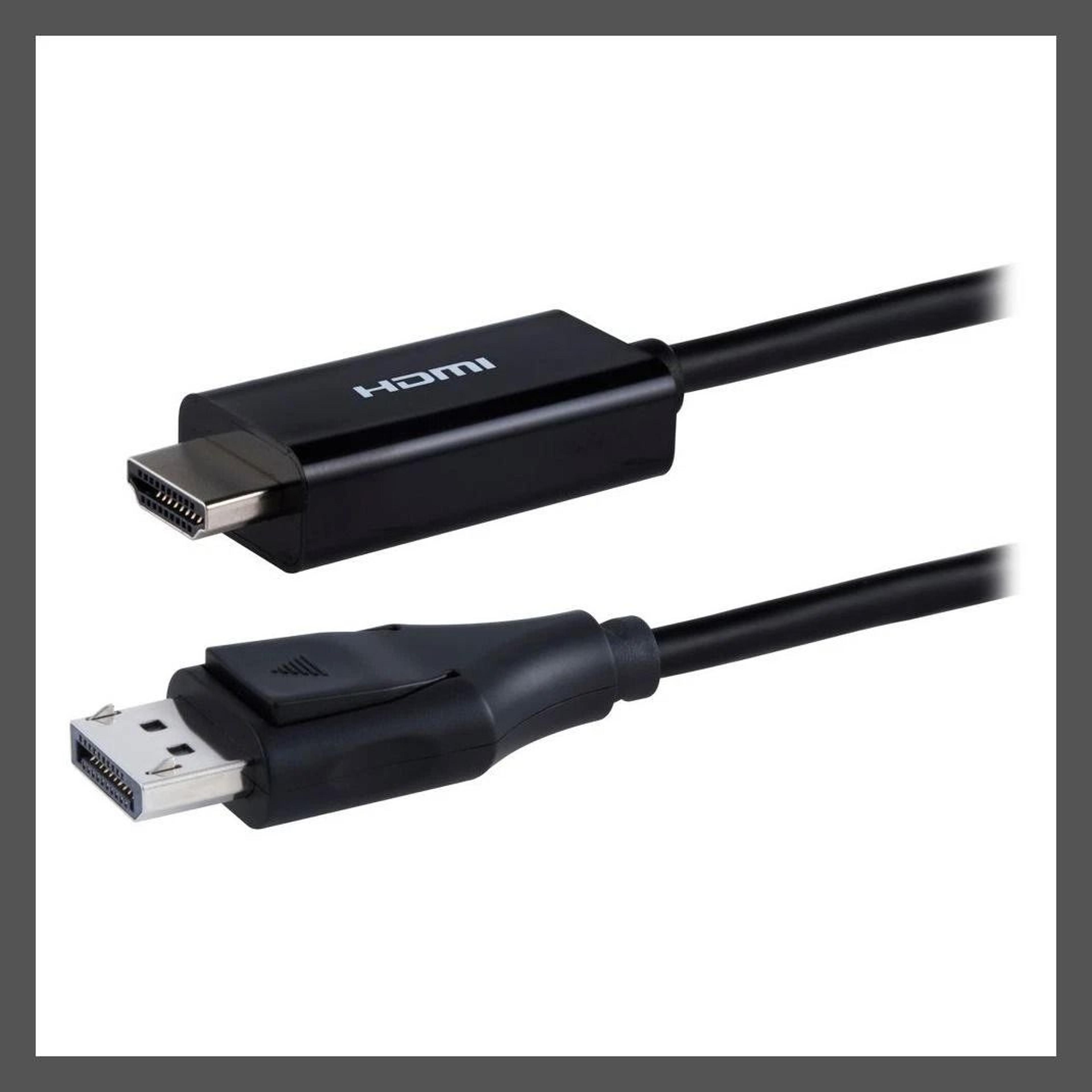 displayport to hdmi cable - black, bidirectional, compatible with macbook, laptop,devices