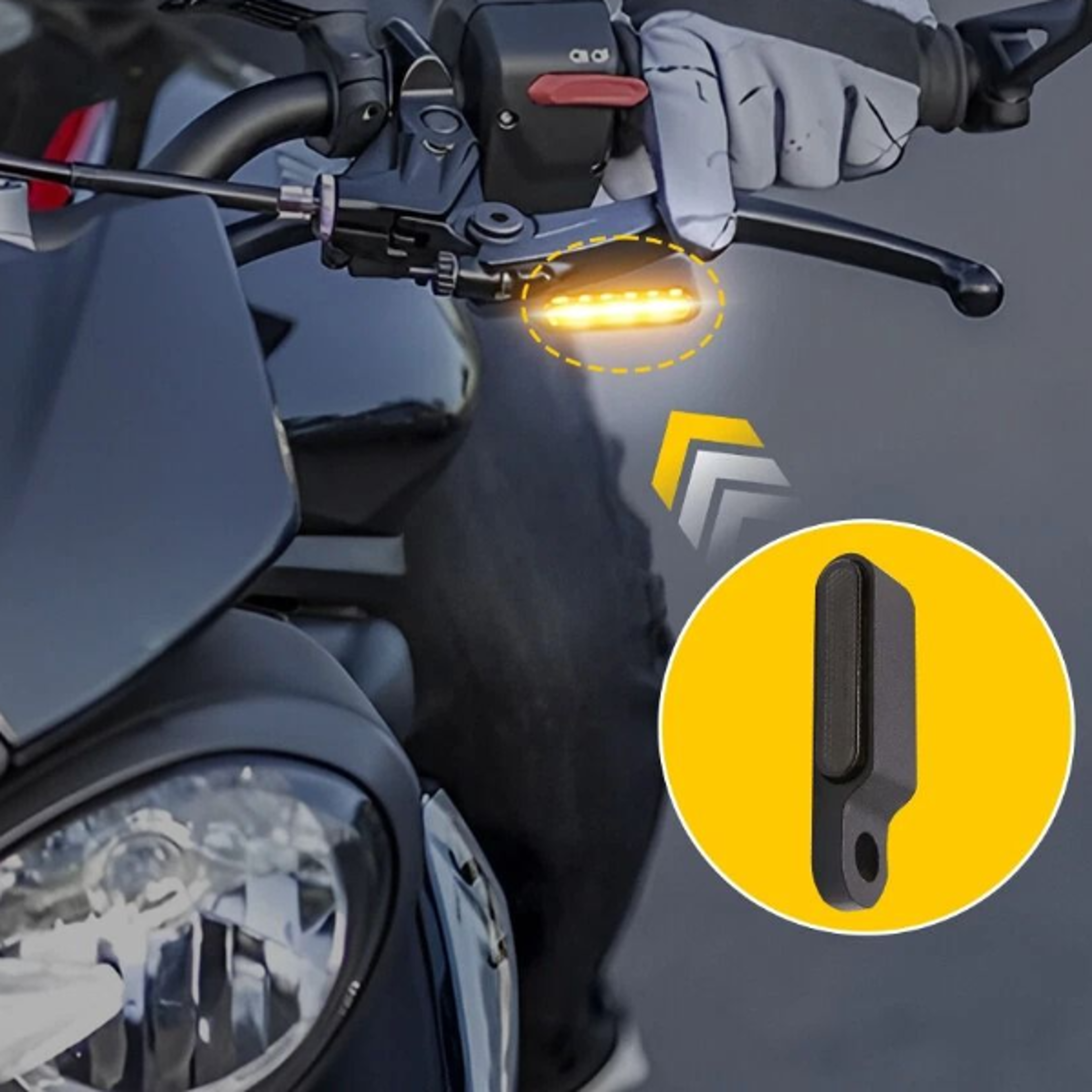 led handlebar turn signals, 12v blinker running light for motorcycles, durable motorcycle signal lights for safety