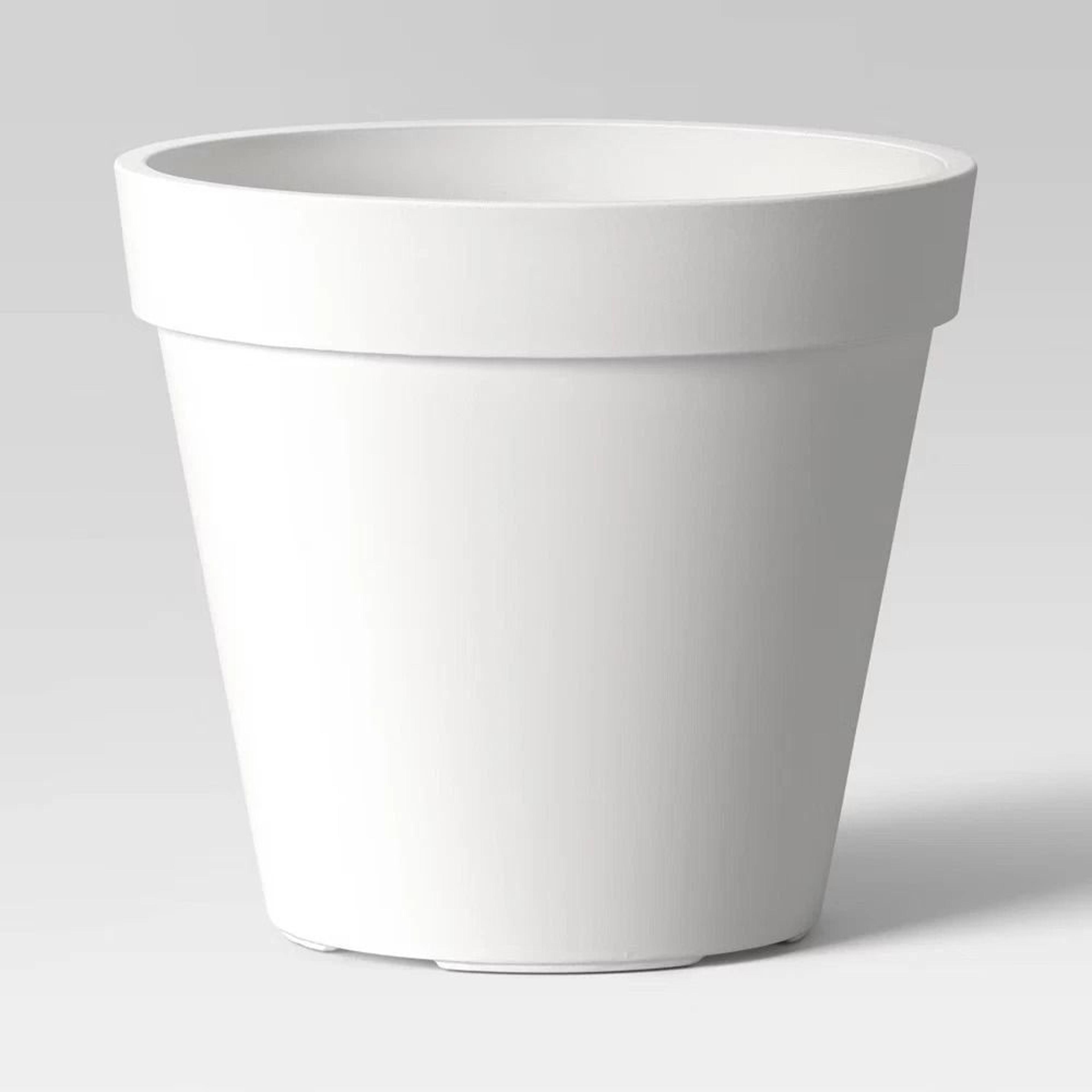 classic composite outdoor planter pot, cream, threshold, eco-friendly recycled plastic