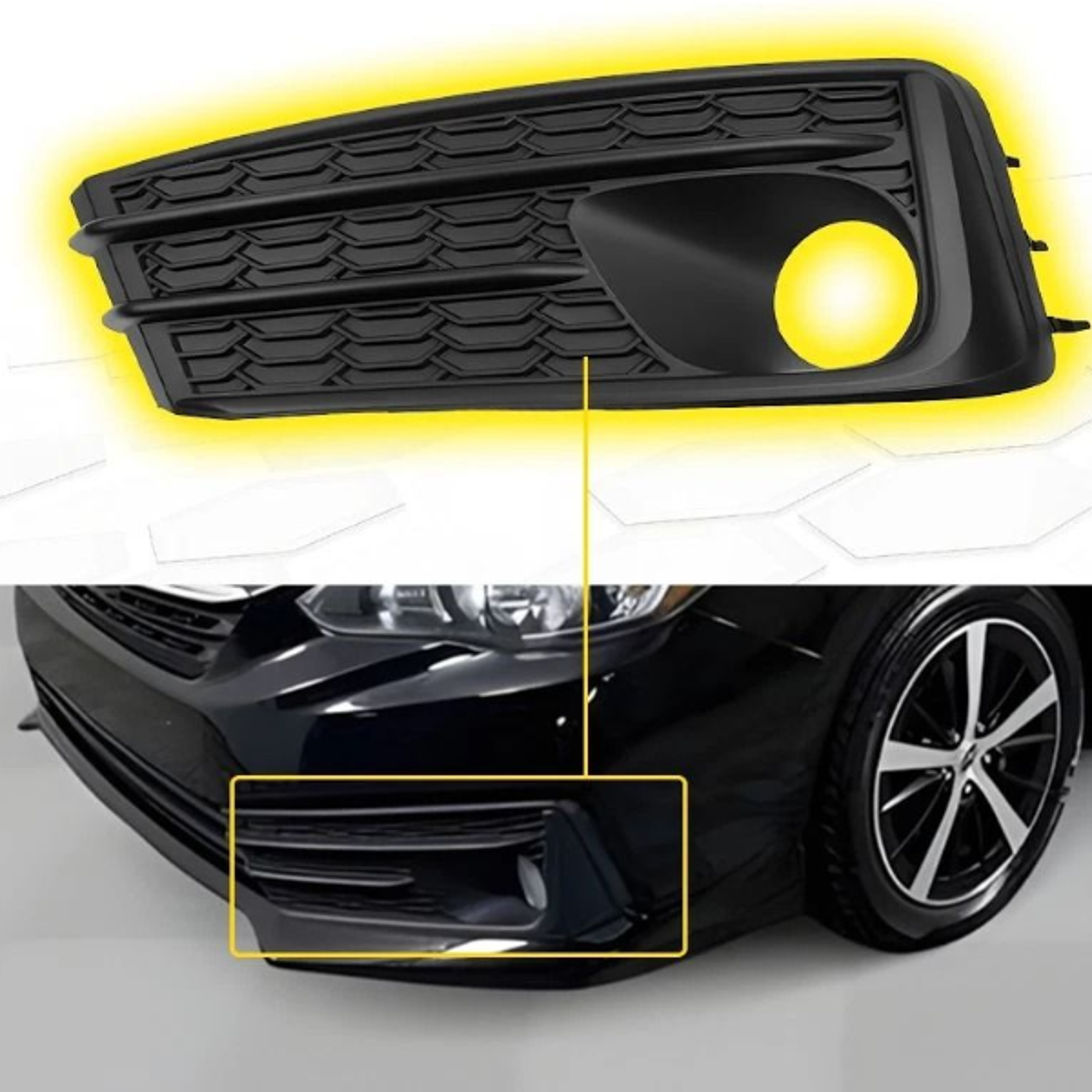 driver side impreza fog light lamp cover bezel, high-quality abs, simple installation, impact-resistant design