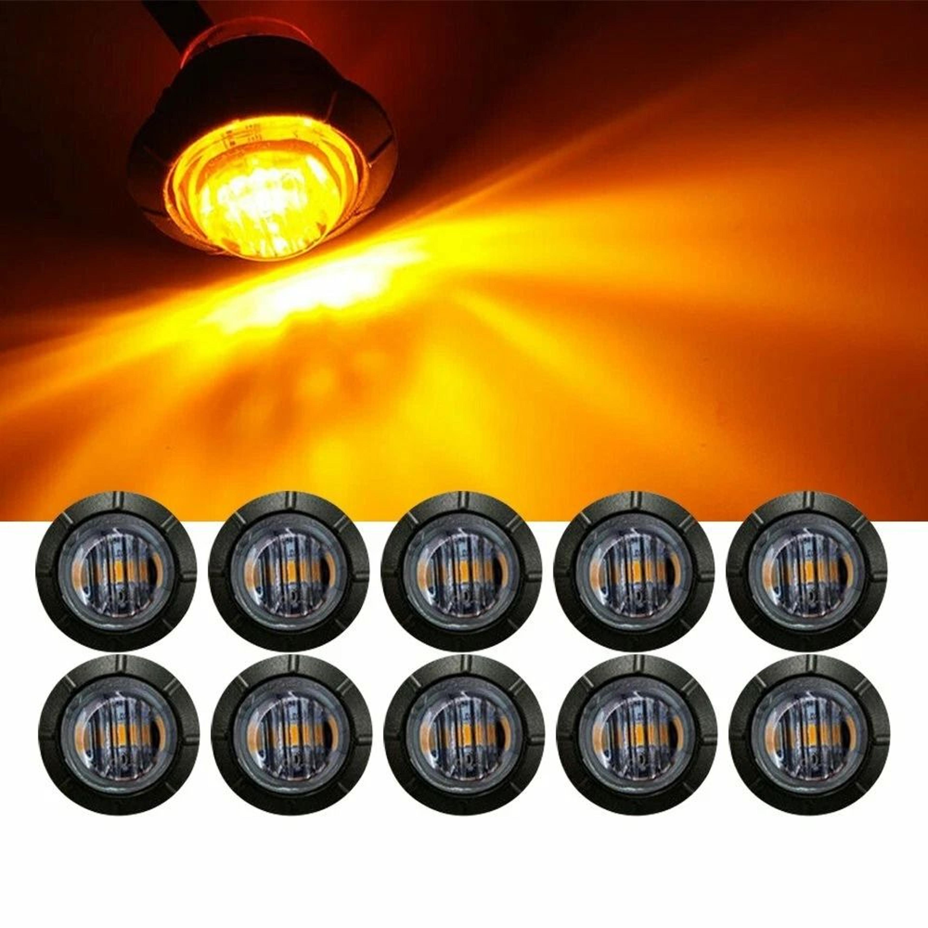 round led side marker lights, amber/yellow truck trailer bullet light, durable pc lens and silicone base
