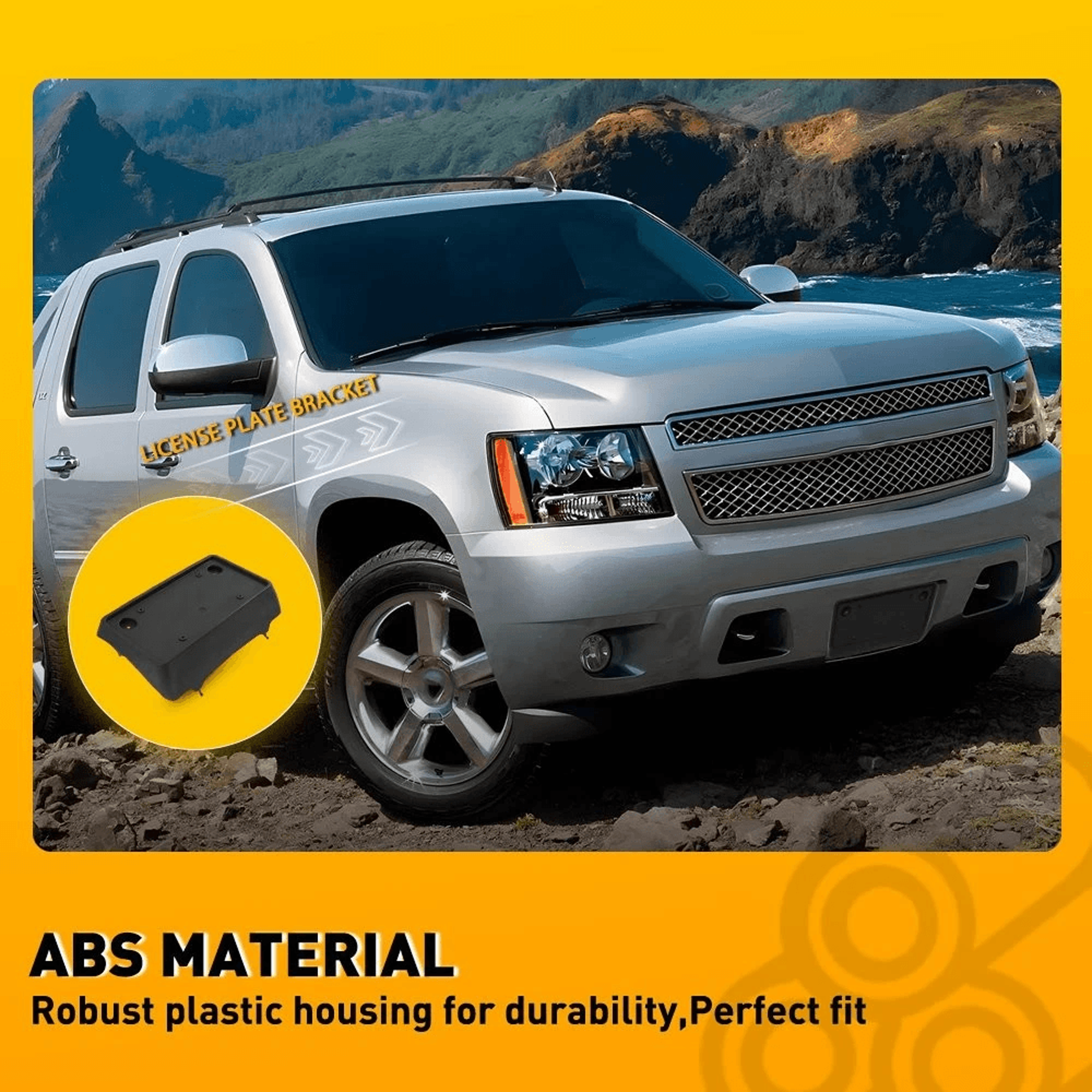 License Plate Front Bracket Durable ABS Easy Install 4