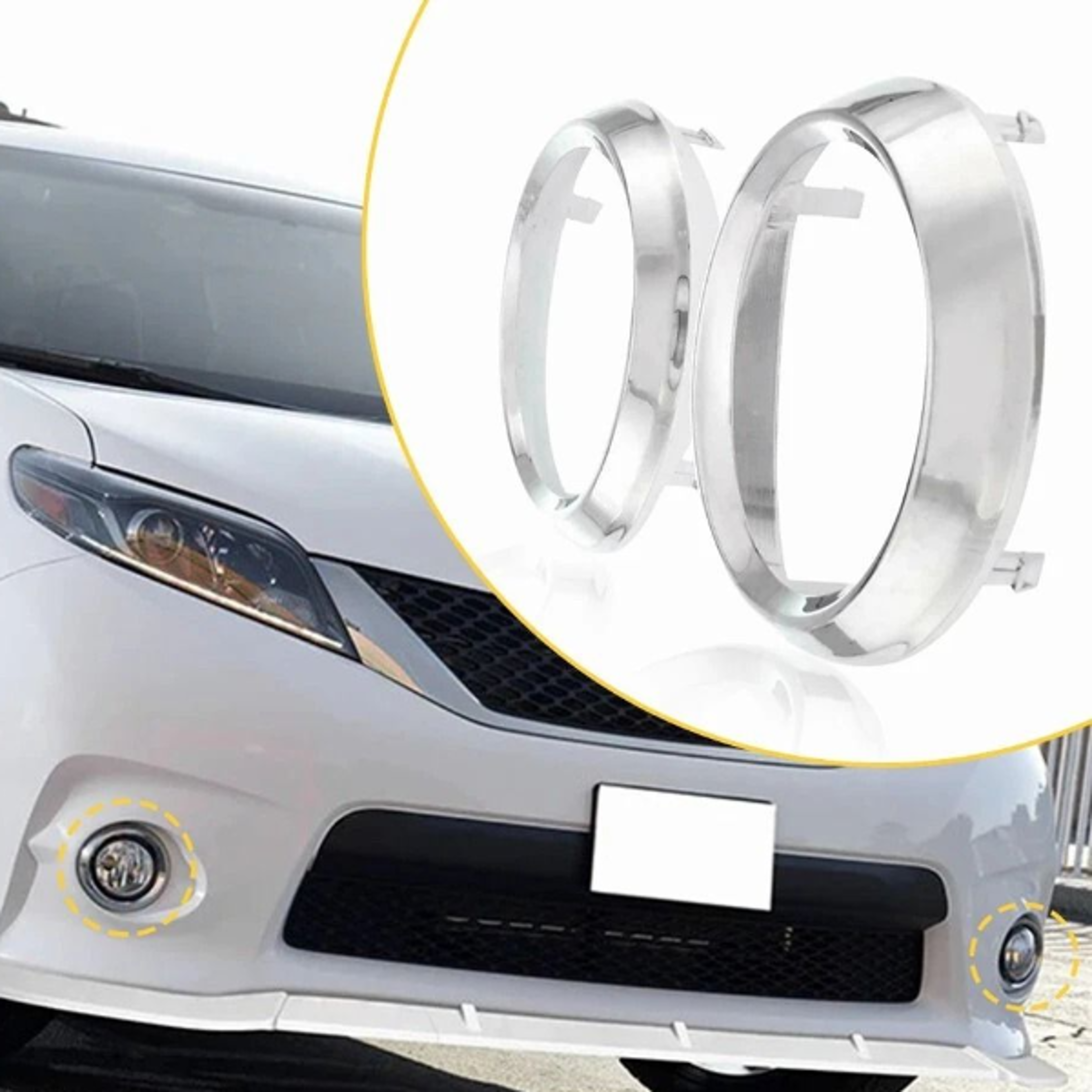 front bumper fog light lamp cove, lh rh part kit, driver passenger side included