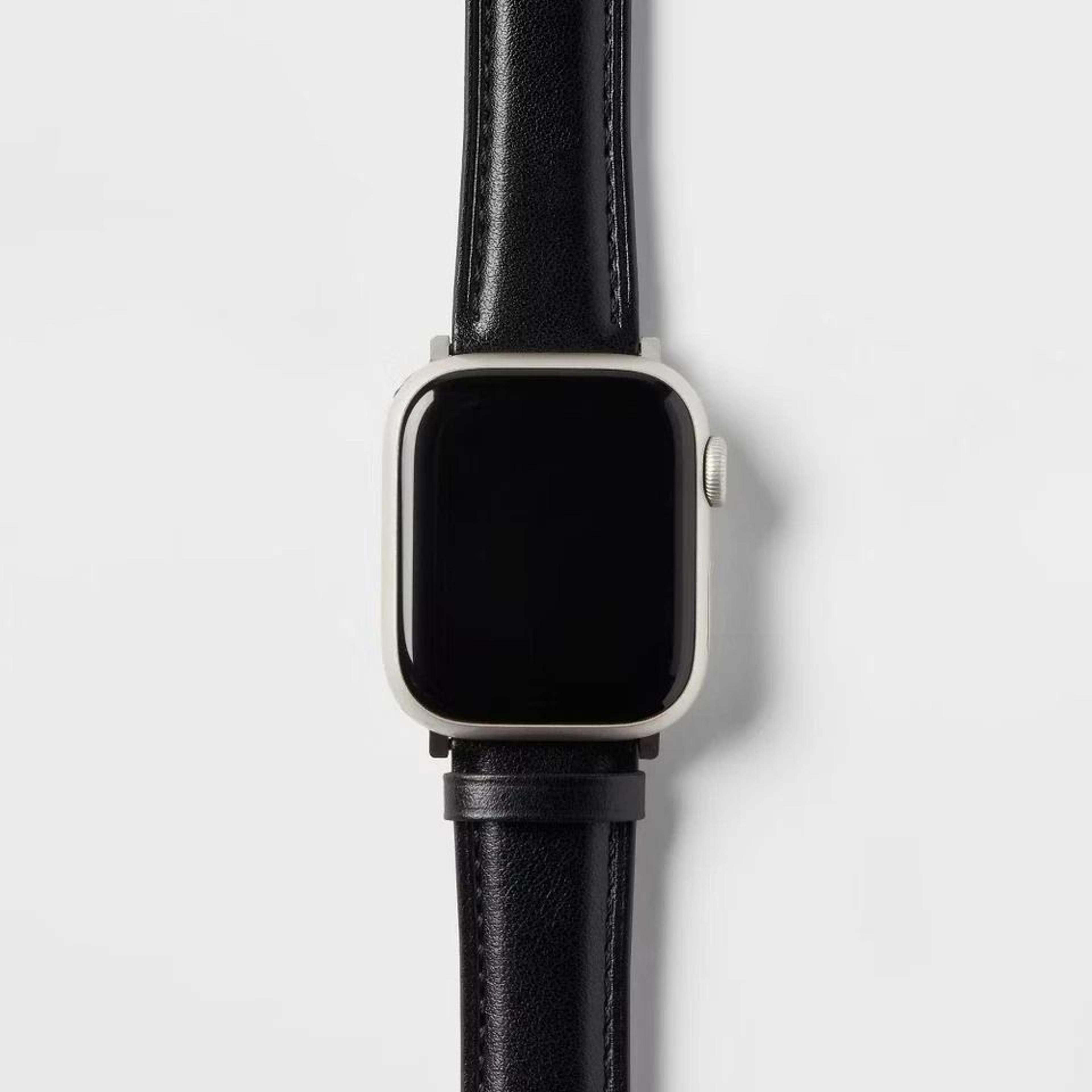 Black Watch Faux Leather Band Slim Minimalist Strap With Buckle Closure Comfortable Daily Use 2