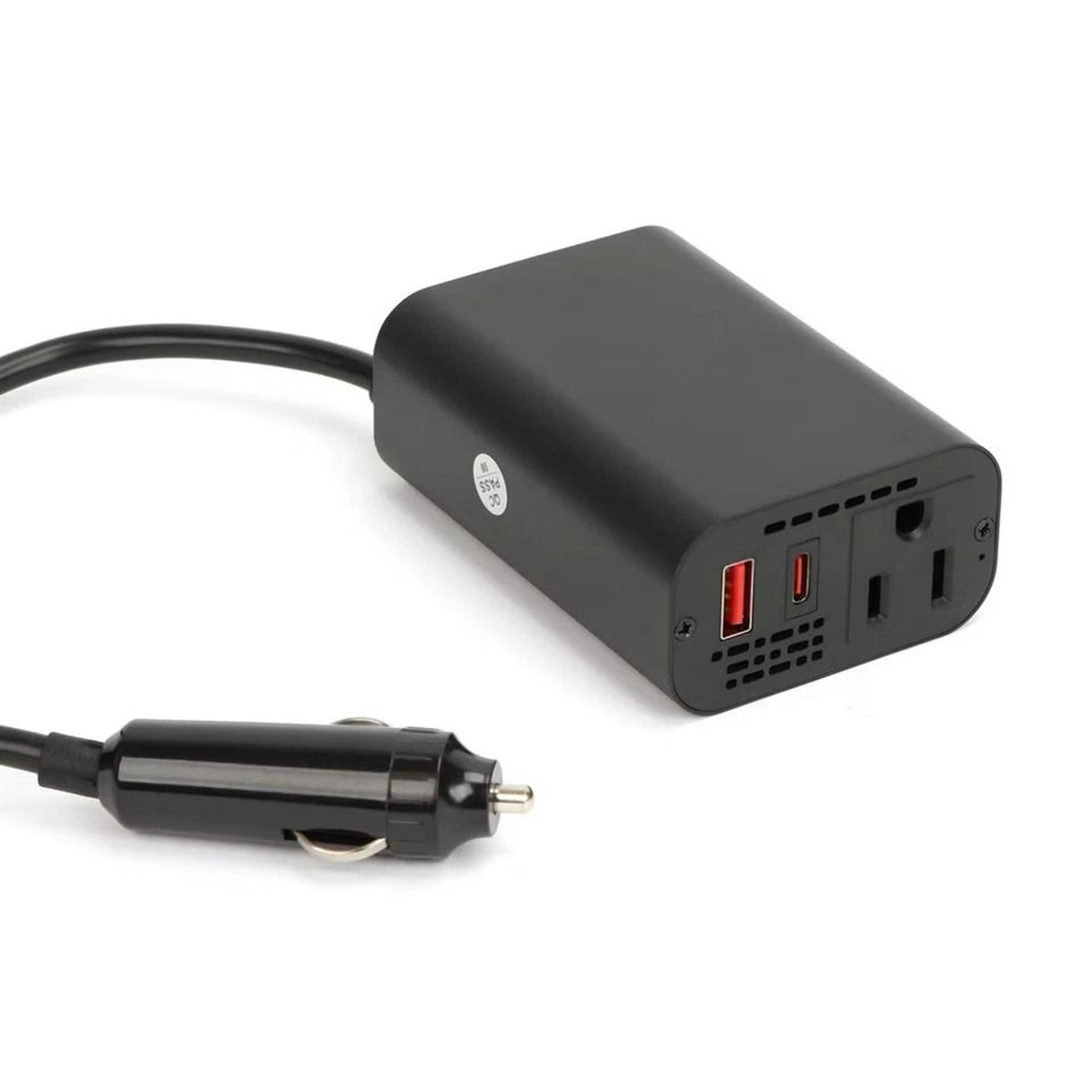 car power inverter , ac outlet cars charger, usb c delivery pd, dual usb ports, cooling fan safety