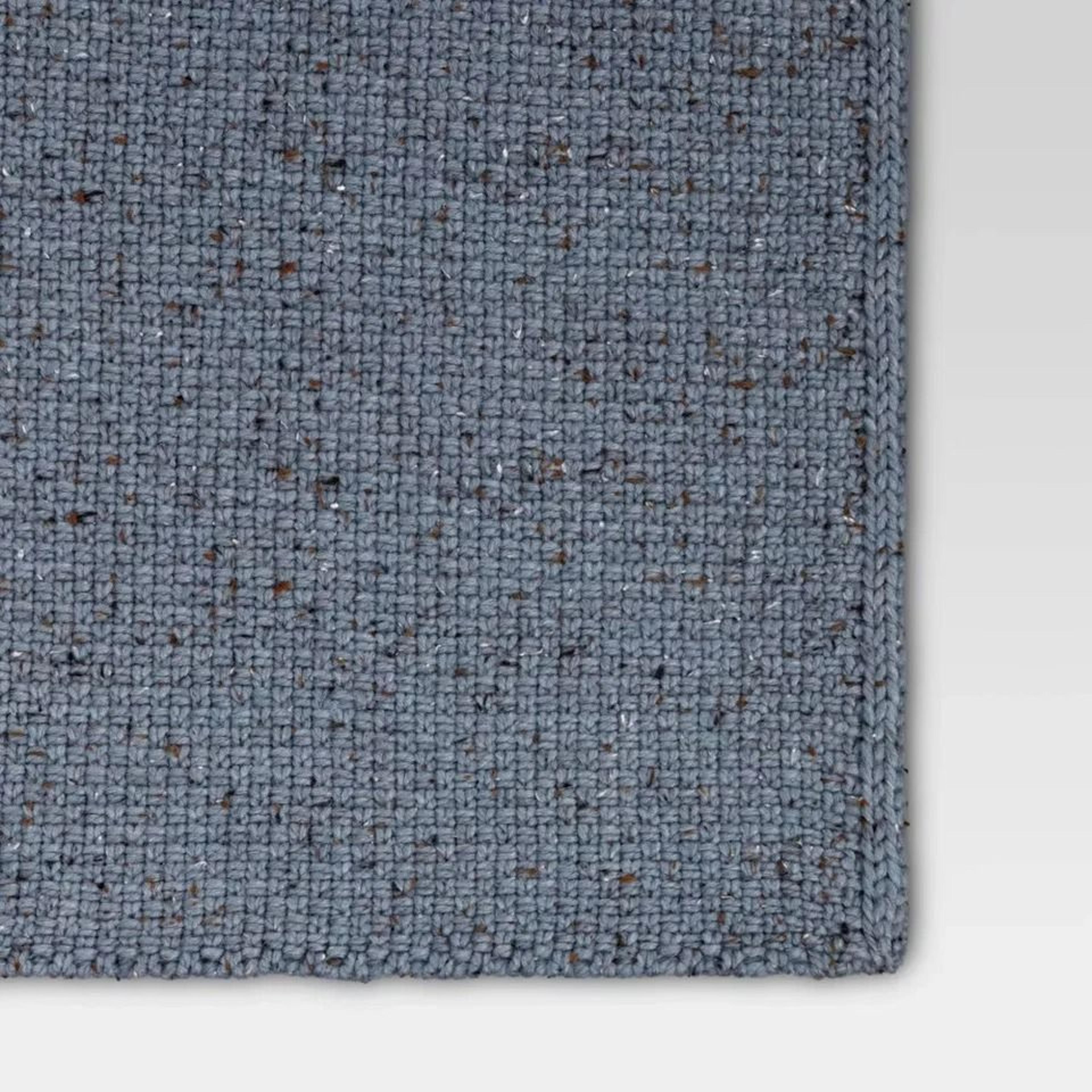 Threshold Marled Knit Throw Blue Soft Midweight Knit Throw Blanket Knotted Edges Machine Washable 2