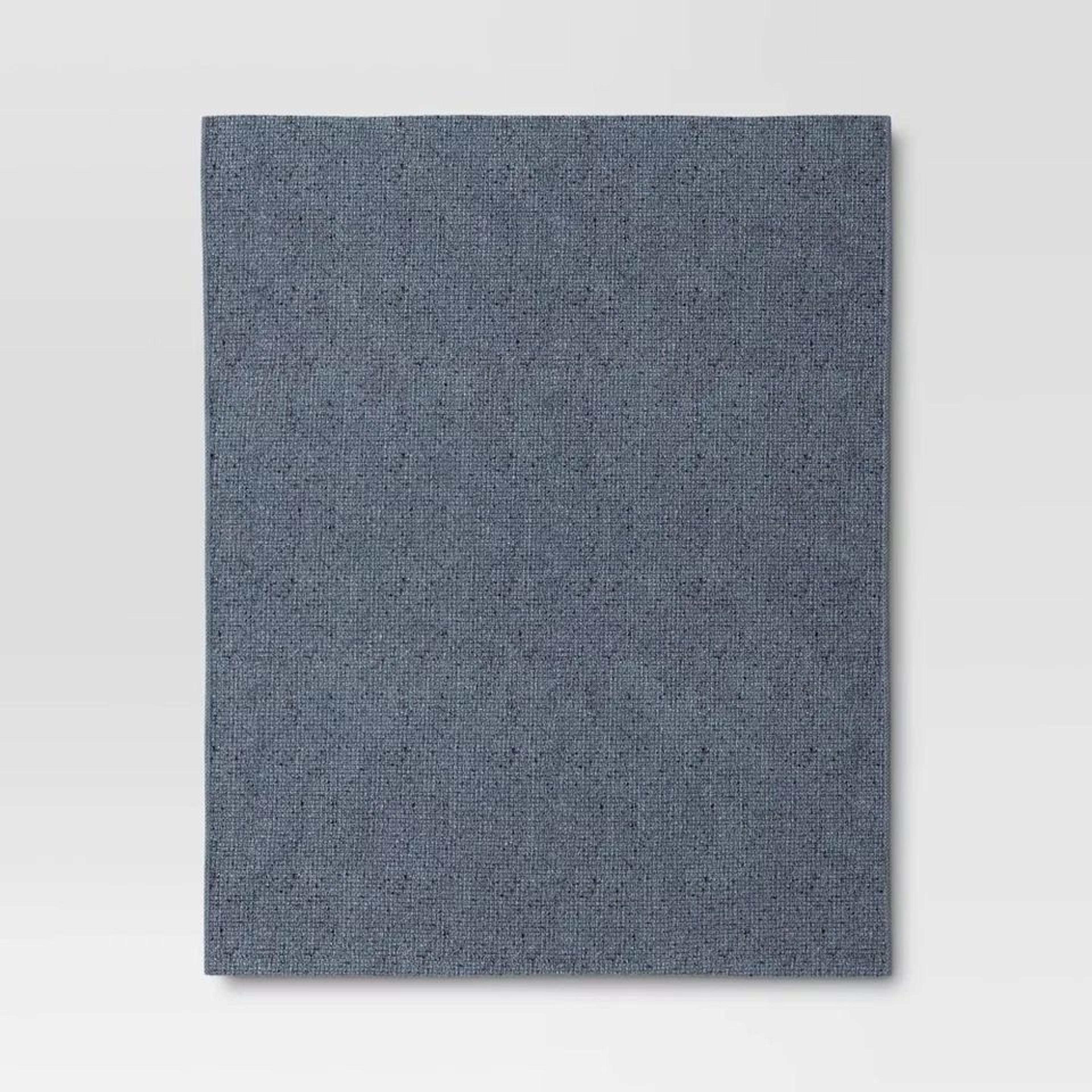 Threshold Marled Knit Throw Blue Soft Midweight Knit Throw Blanket Knotted Edges Machine Washable 3