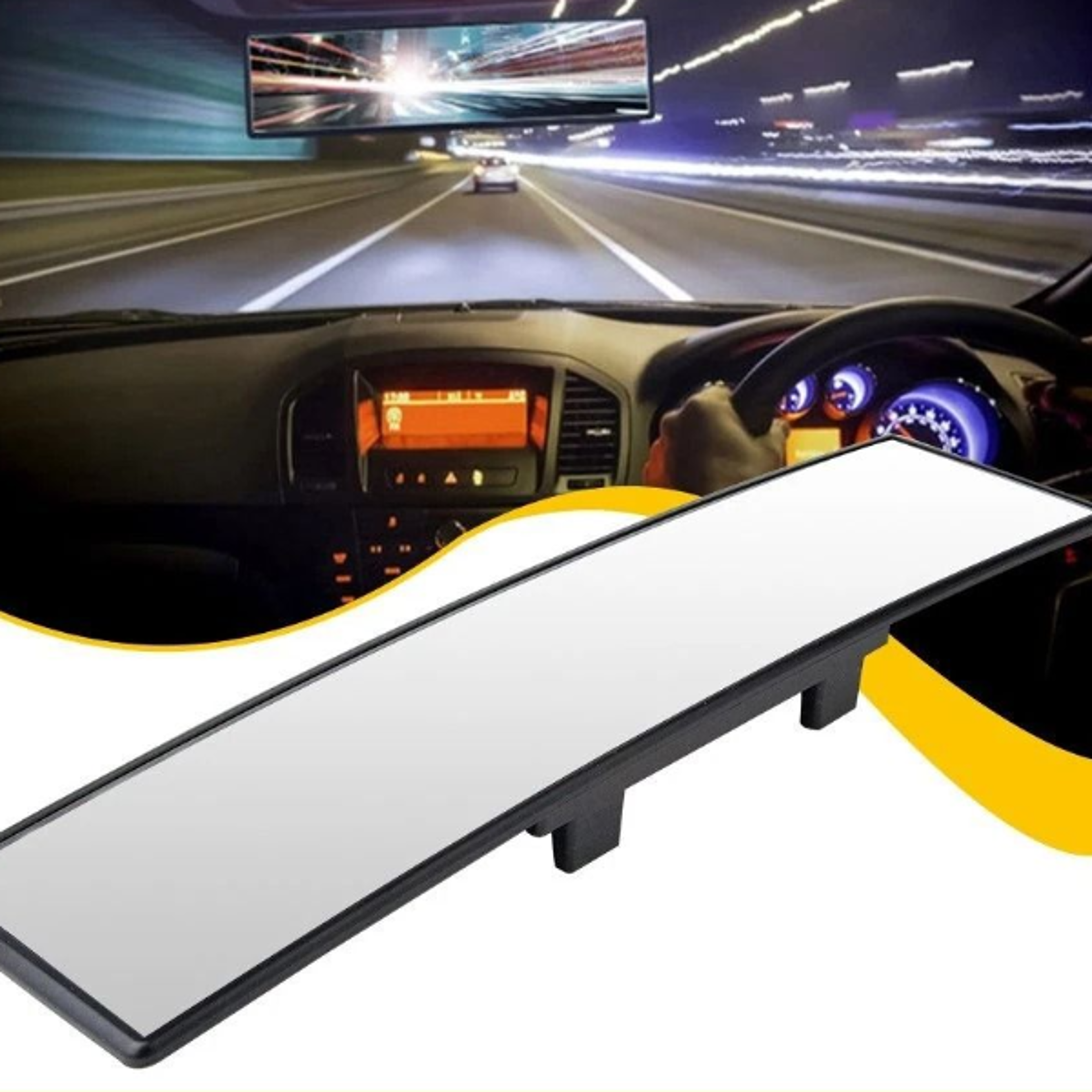 anti-glare car panoramic interior rear view mirror, convex wide angle 300mm