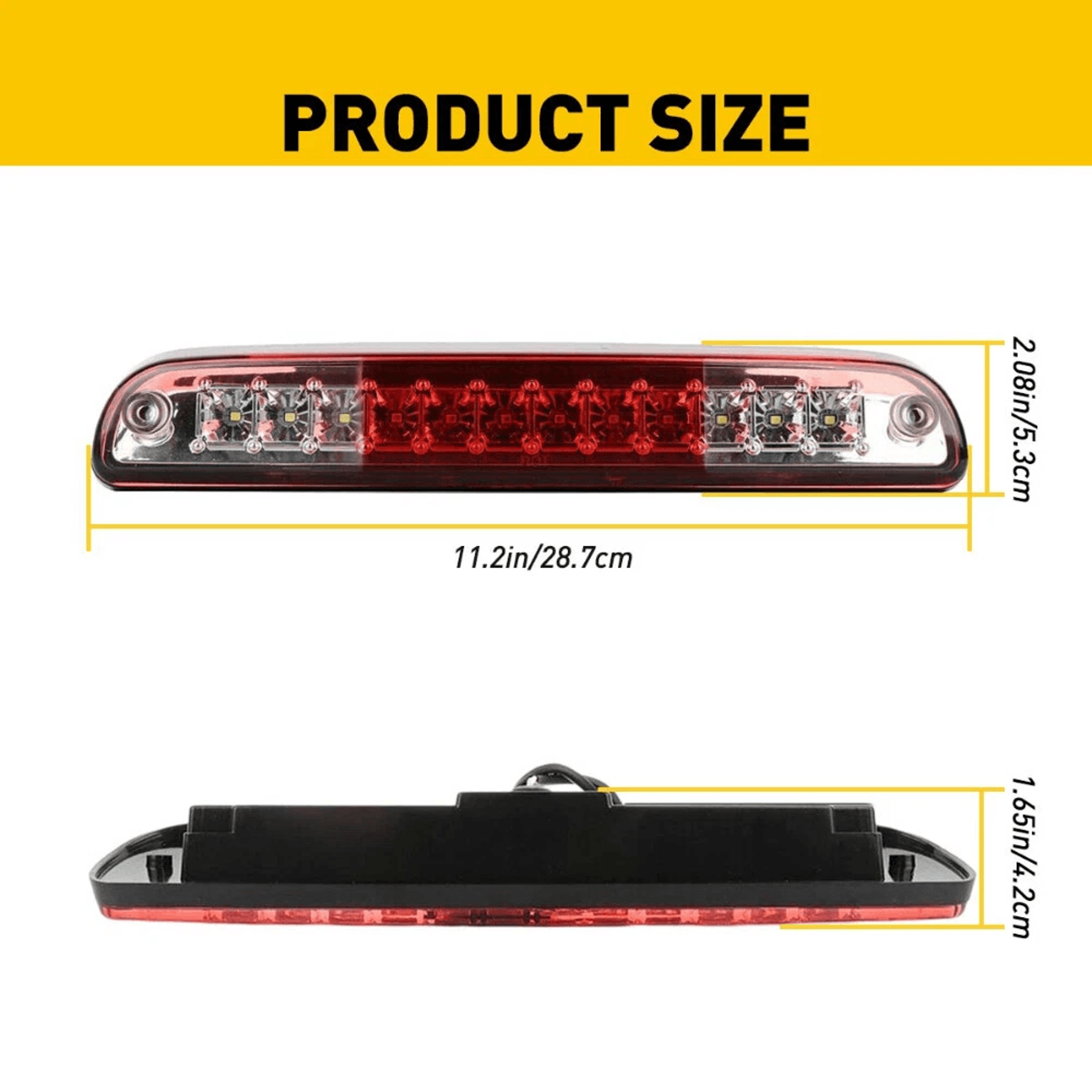 Clear Black LED Third Brake Light EnergySaving Long Lifetime 3