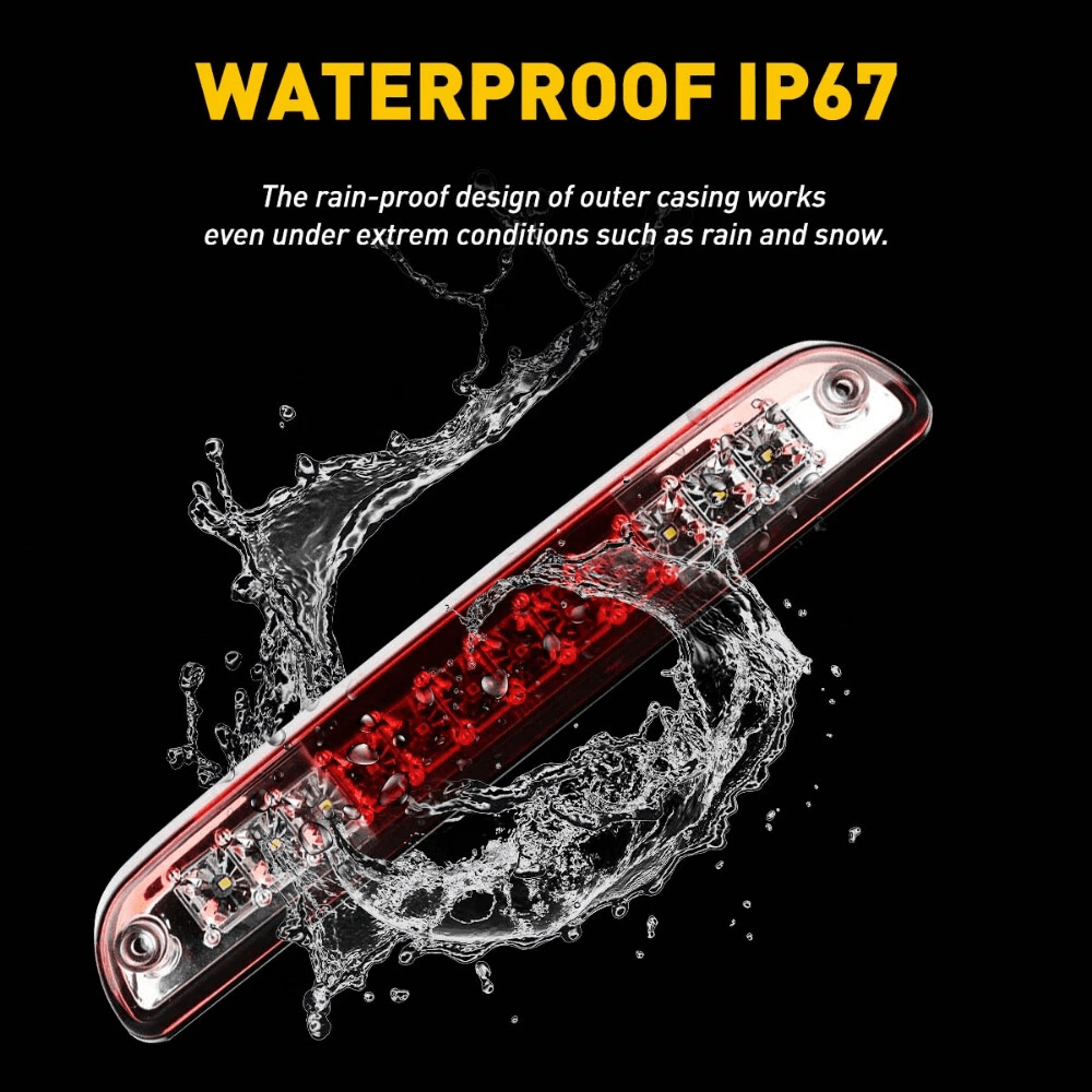 Clear Black LED Third Brake Light EnergySaving Long Lifetime 7