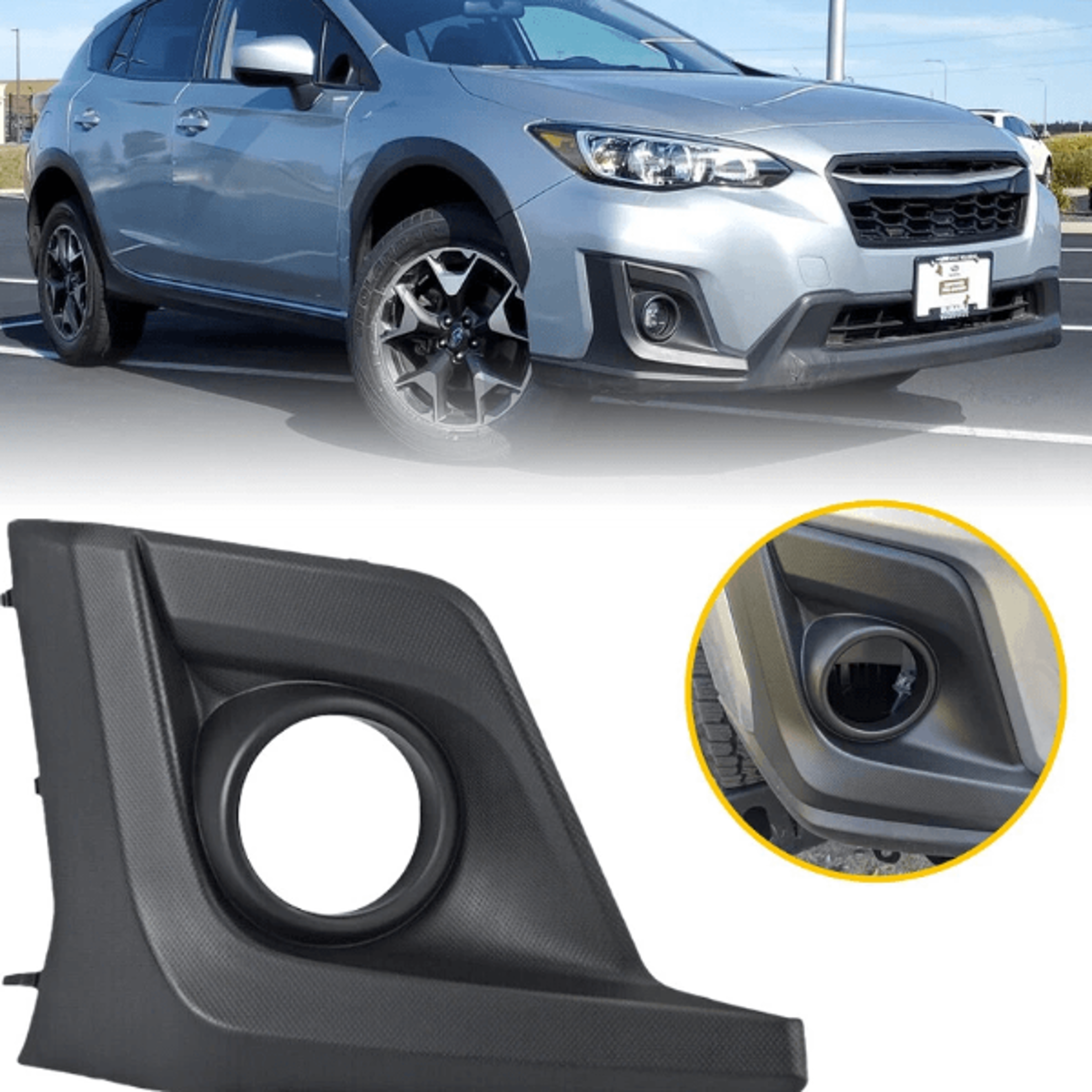 front passenger side right fog light bezel cover, durable abs