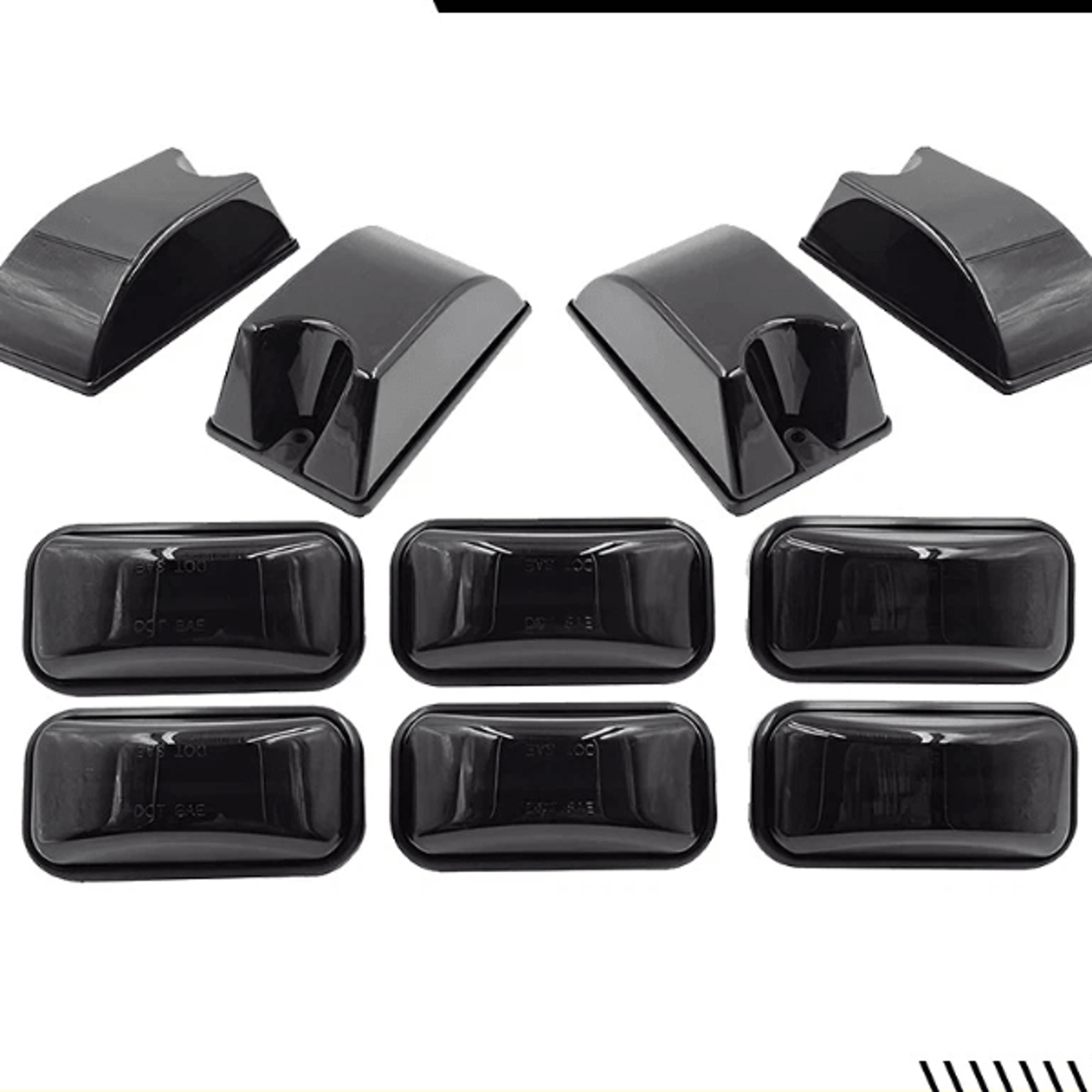 smoke led roof cab lights, top marker lamps, dot approved for trucks