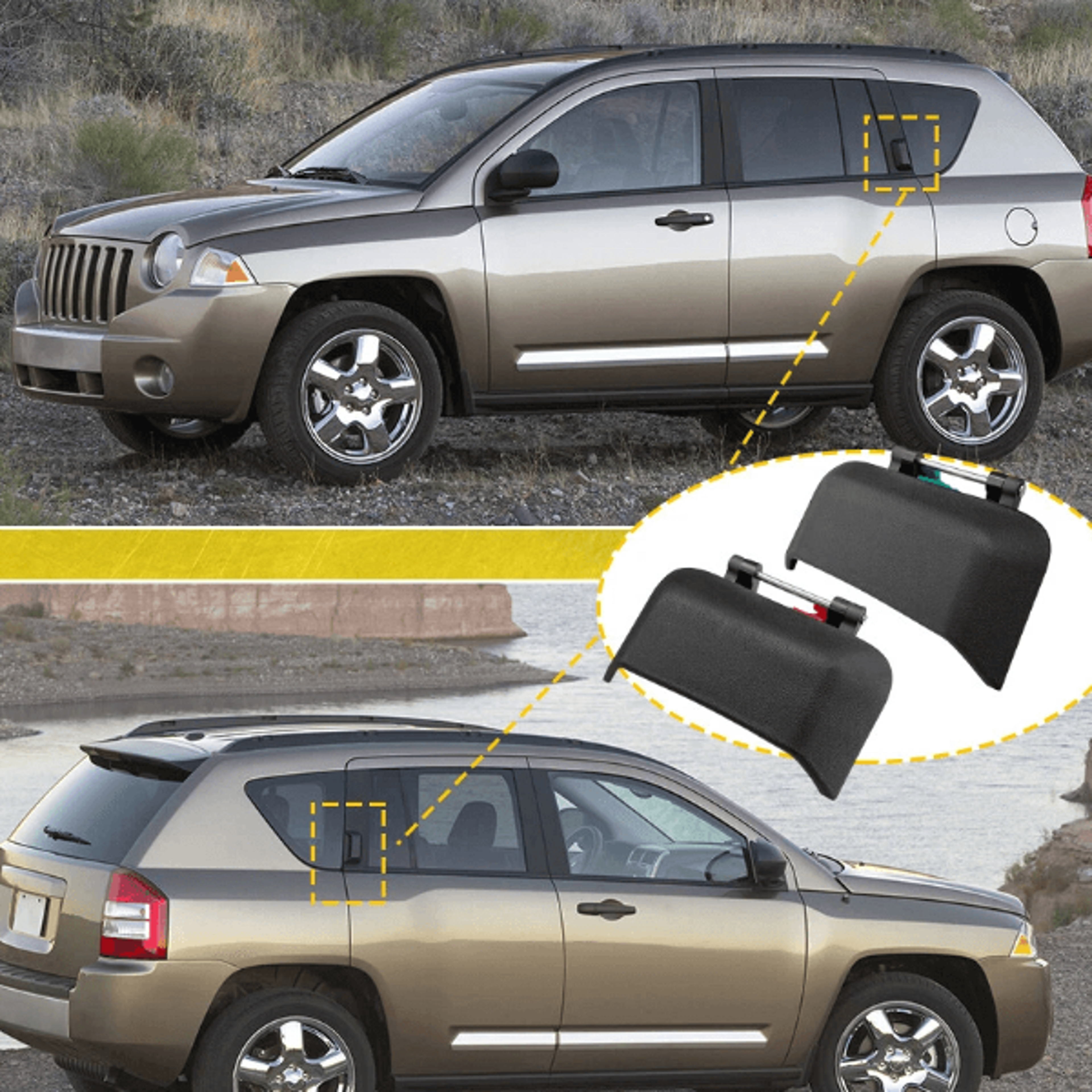 black outside rear left and right door handle - perfect fitment, quality material