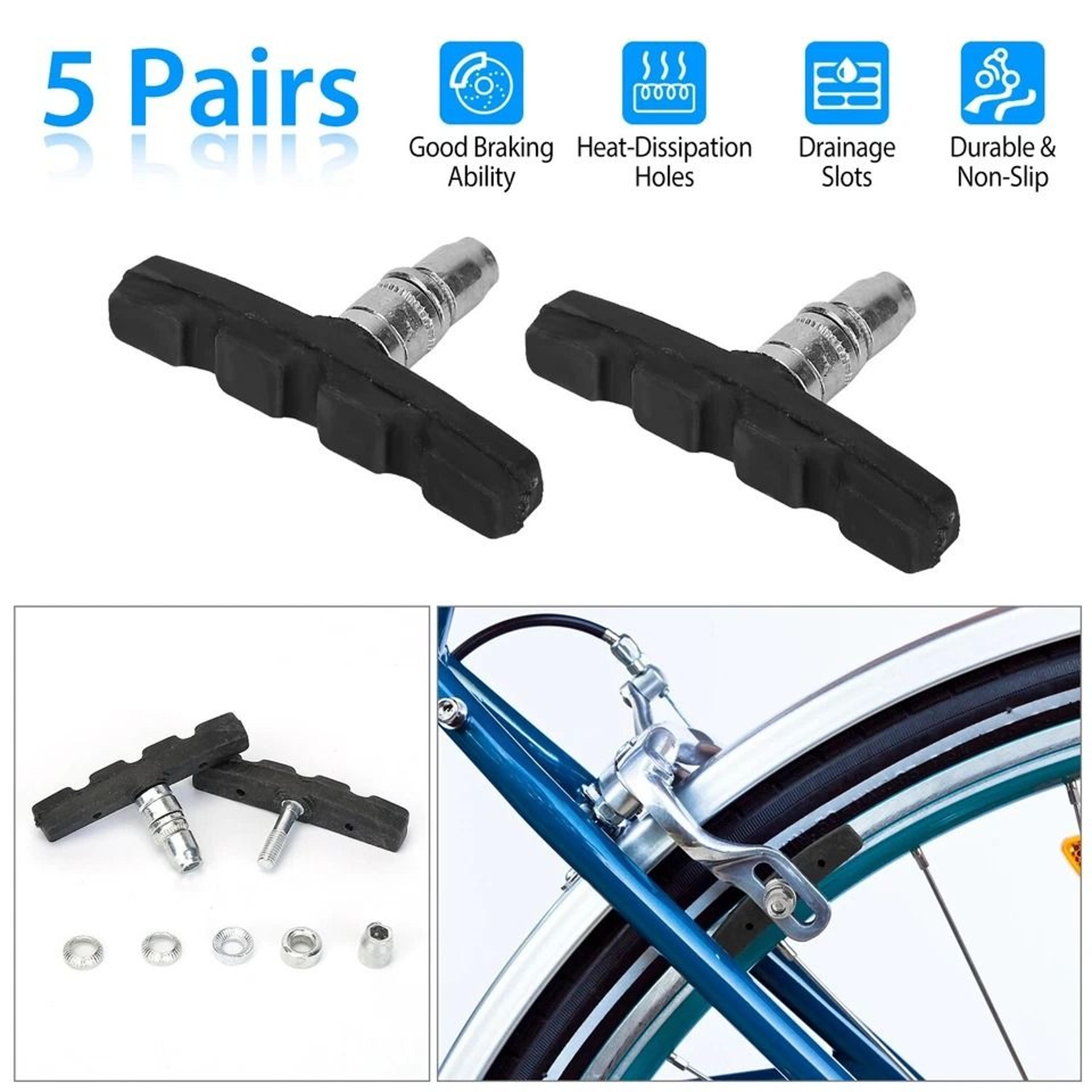 V Brake Pads Cycling Bike Shoes Pads NonSlip Bicycle Stop Caliper Rim Brake Blocks Set 4
