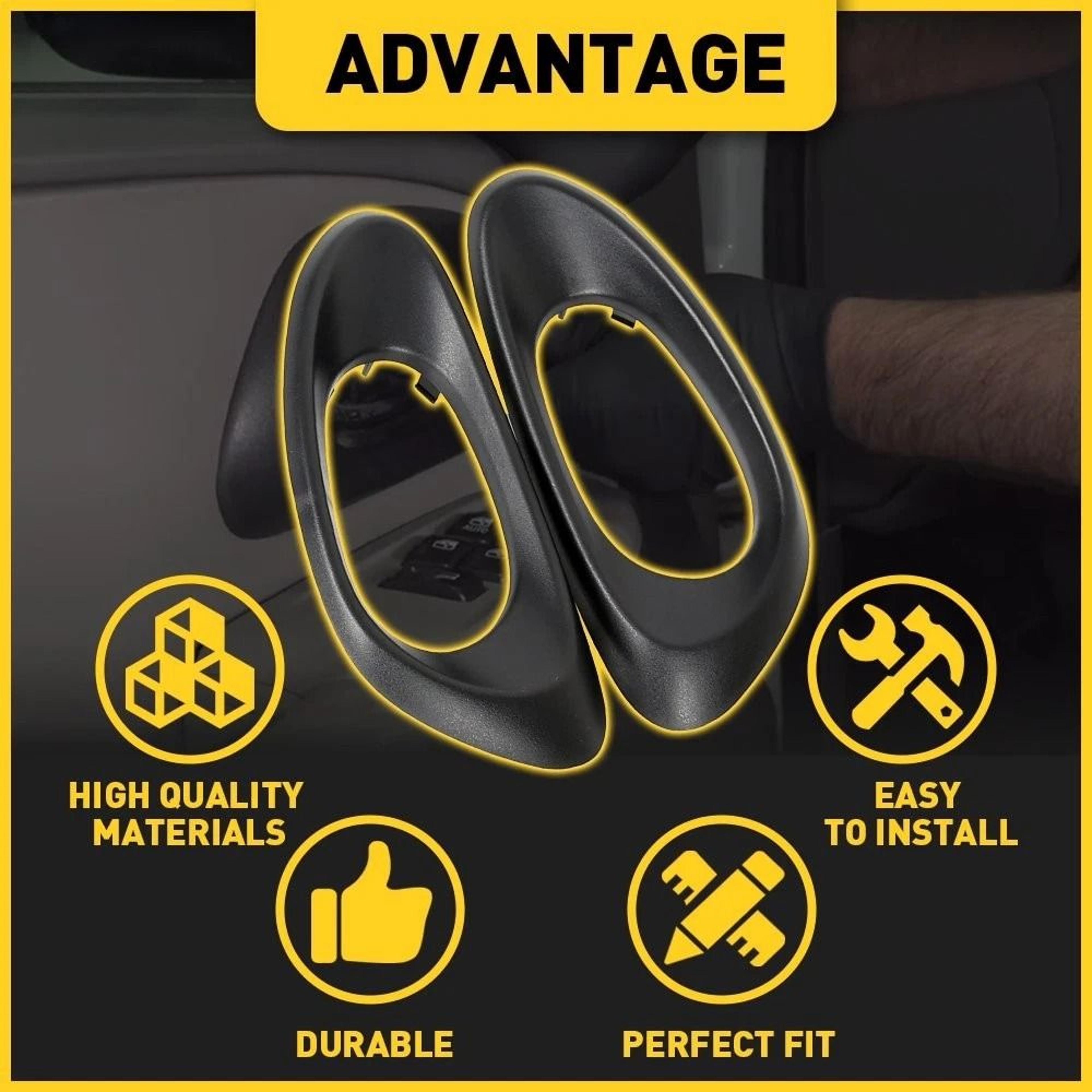 HighQuality Interior Door Handle Trim Bezel Set Front Black Direct Fit Easy Installation For Vehicl 5