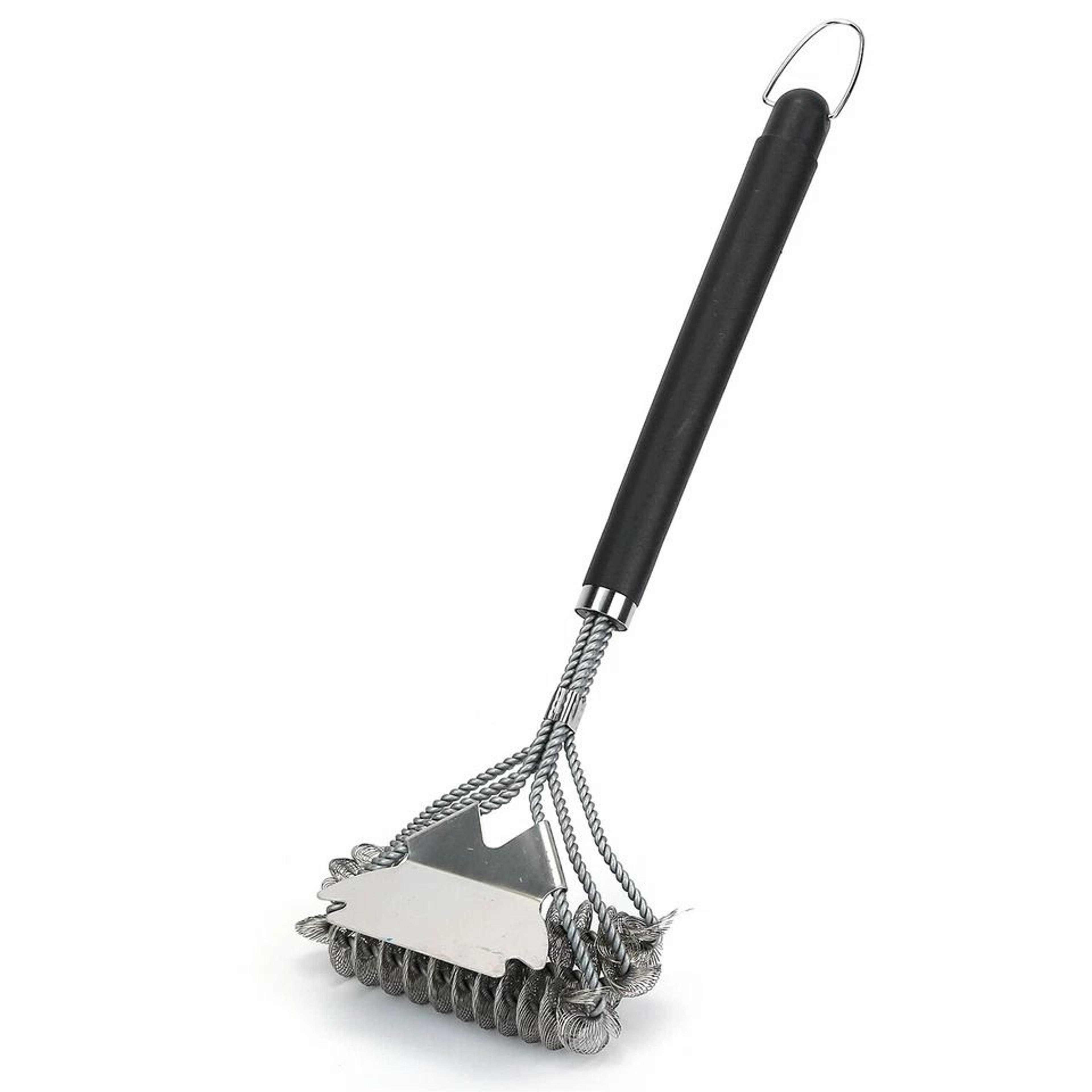 stainless steel bbq grill cleaning brush, long handle, scraper for stubborn stains, suitable for char-broil