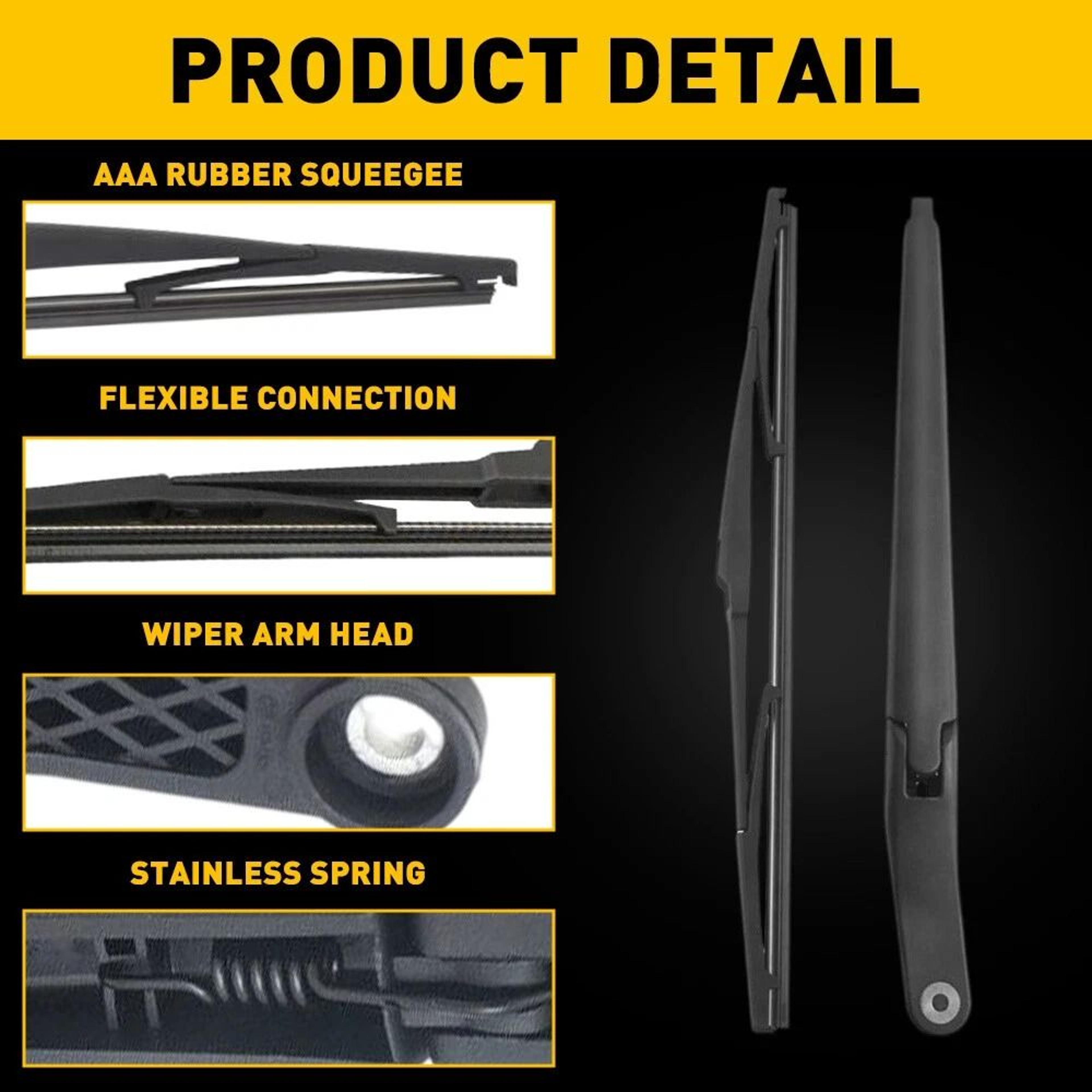 HighStrength Rear Windshield Blade Wiper Arm Set For Vehicles 4