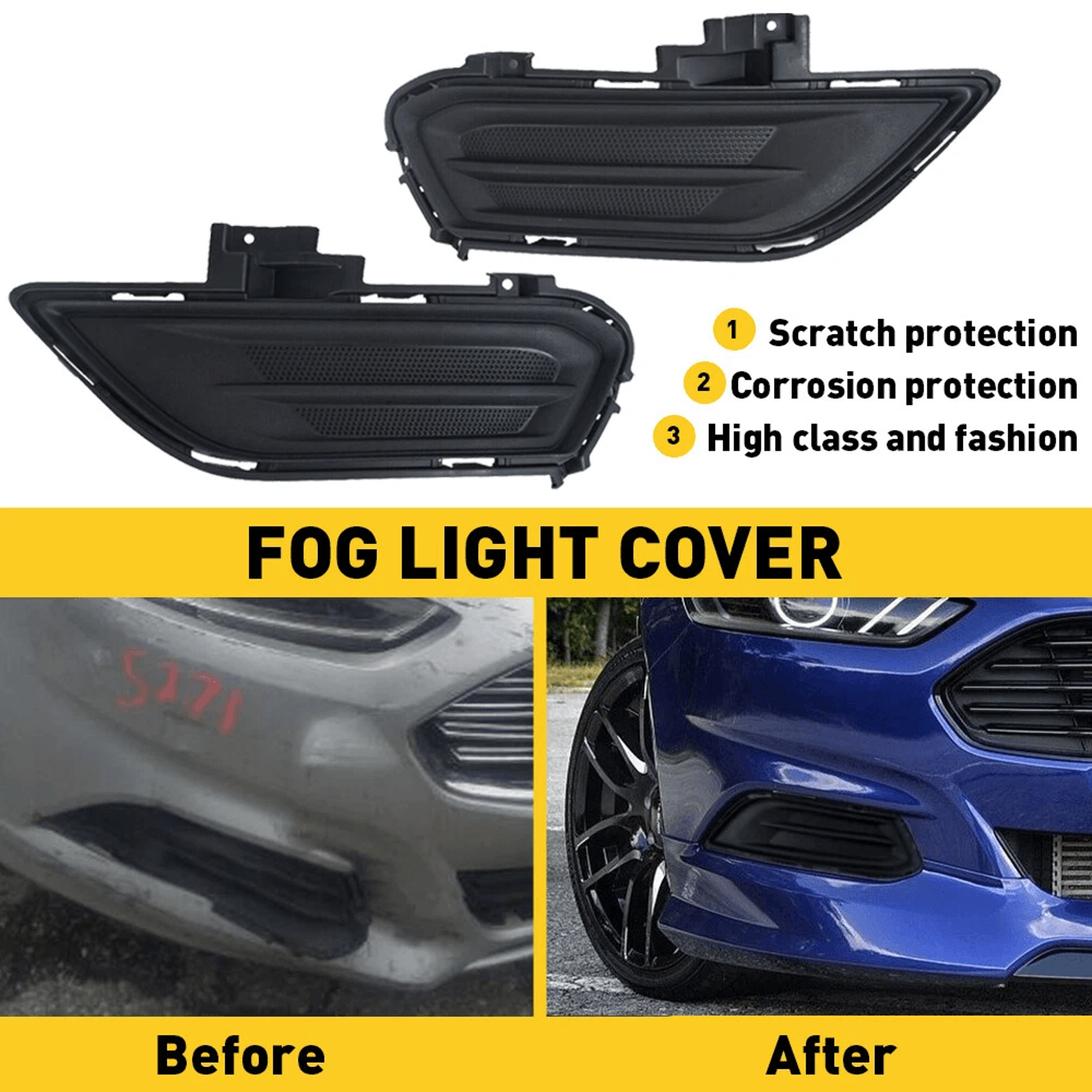 Durable Driver  Passenger Side Fog Lamp Covers Perfect Fit LongLasting Protection 7