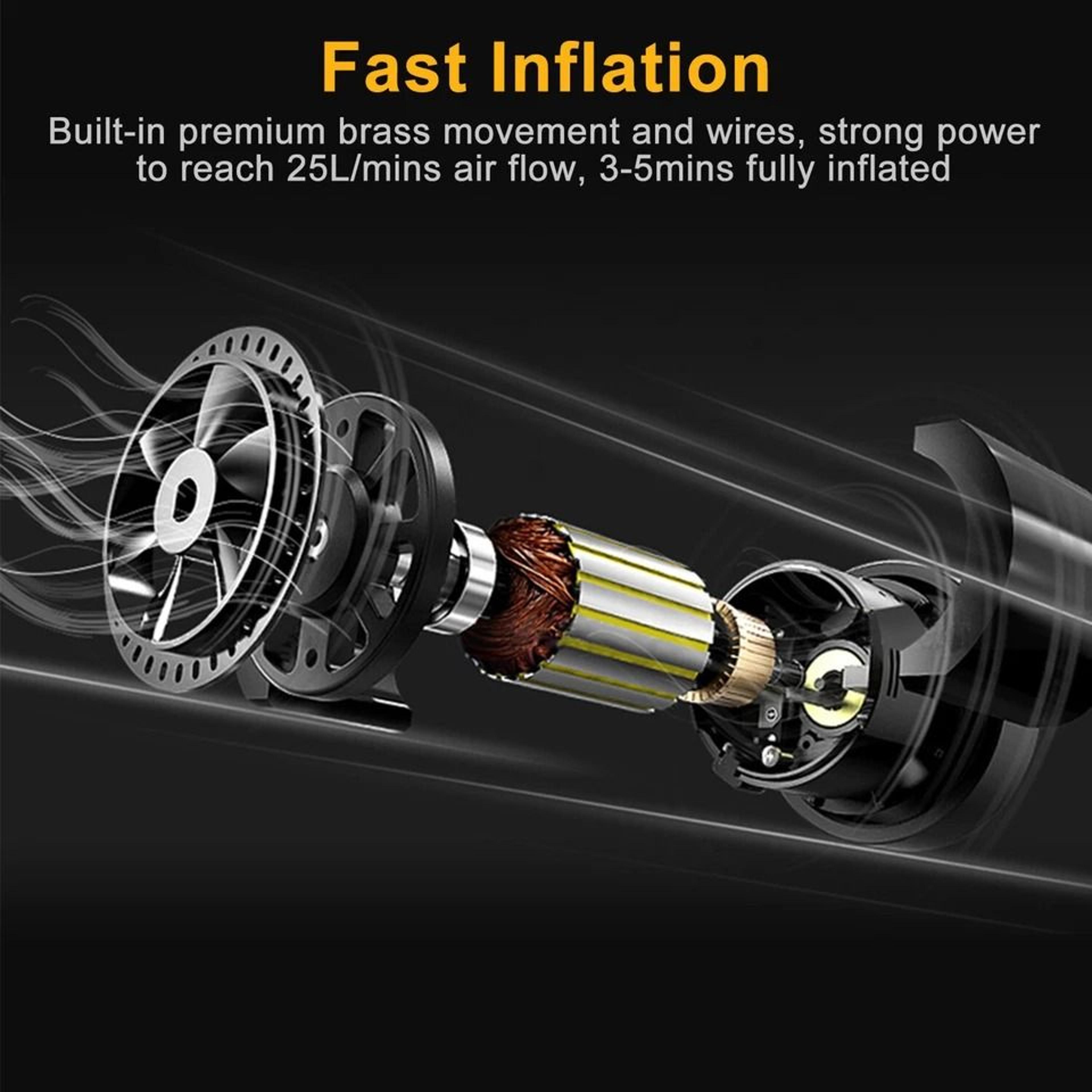 Tire Inflator Portable Car Air Pump Compressor Electric LED Display Auto Shut Off Fast Inflation 10